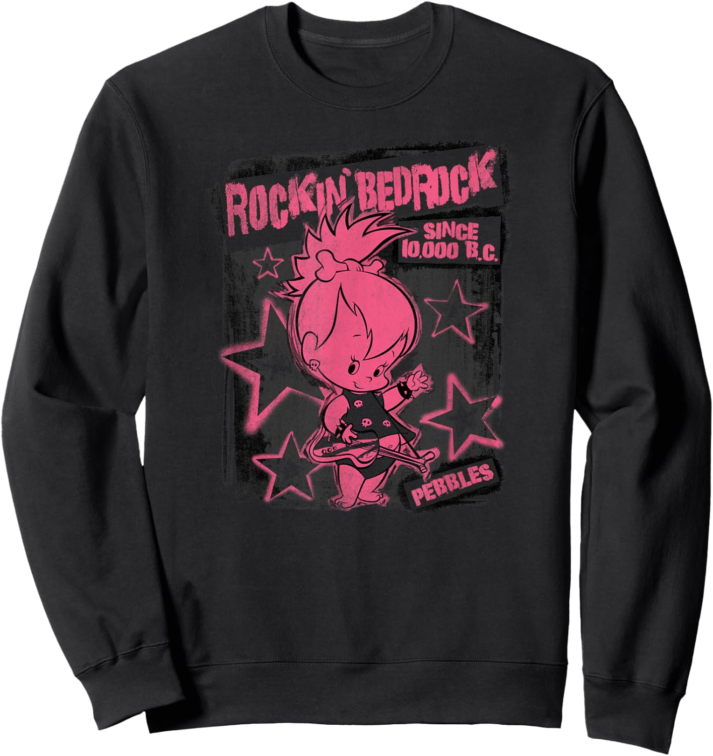 The Flintstones Punkrock Pebbles Sweatshirt - Sweatshirt | Black