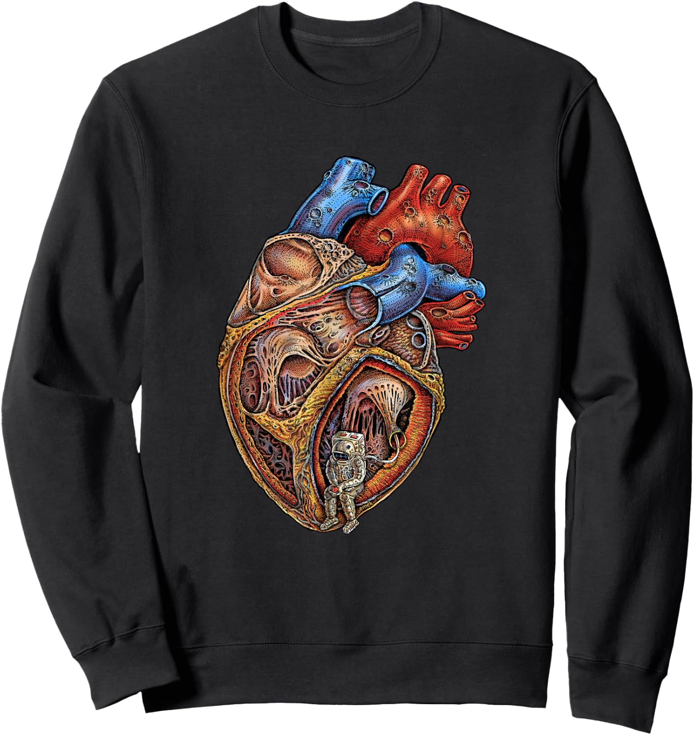 Astronaut Heart - by Emek Artman Sweatshirt - Sweatshirt | Black