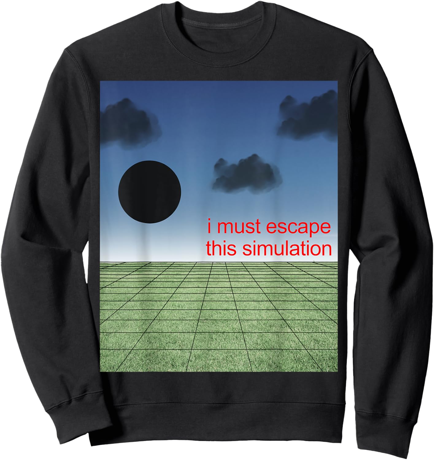Weirdcore Aesthetic Simulation Gamer Nostalgiacore Oddcore Sweatshirt - Sweatshirt | Black