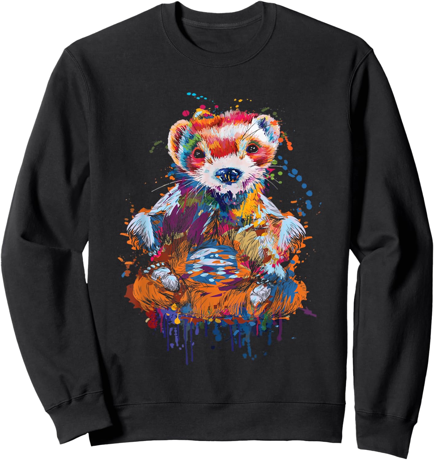 Colorful Ferret - Zoo Animal Ferret Lover Sweatshirt - Sweatshirt | Black