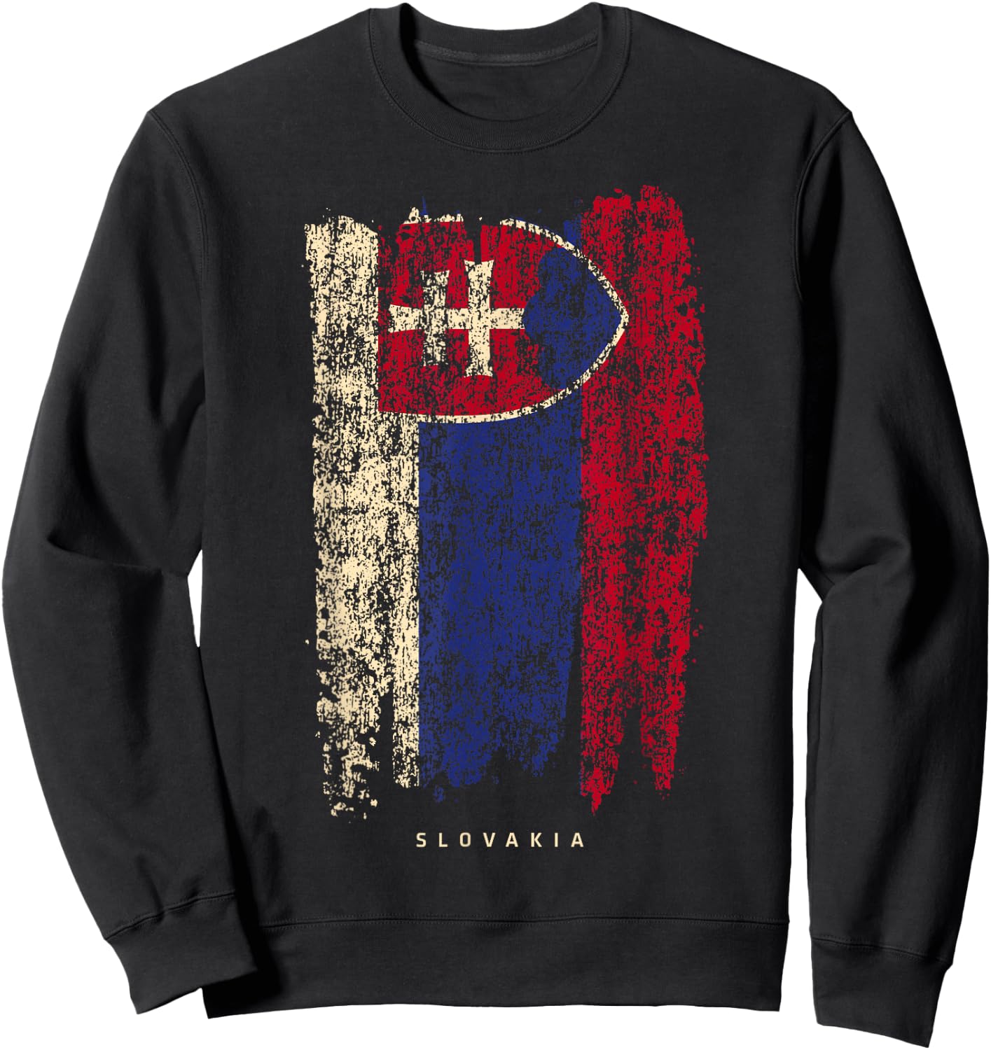 Vintage Slovakia Flag Retro Slovak Sweatshirt - Sweatshirt | Black