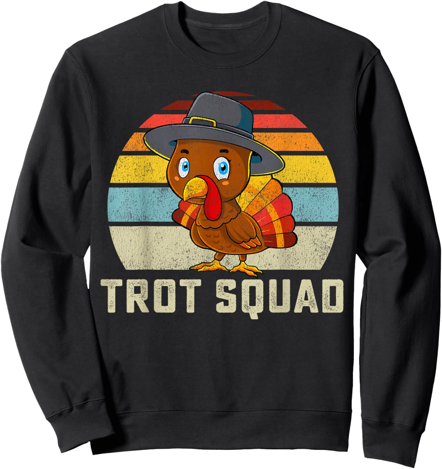 Turkey Trot Squad Thanksgiving Run Costume Men Women Sweatshirt - Sweatshirt | Black