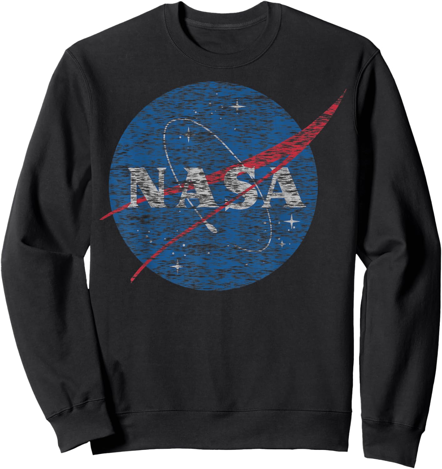 NASA Distressed Vintage Classic Logo Small Sweatshirt - Sweatshirt | Black