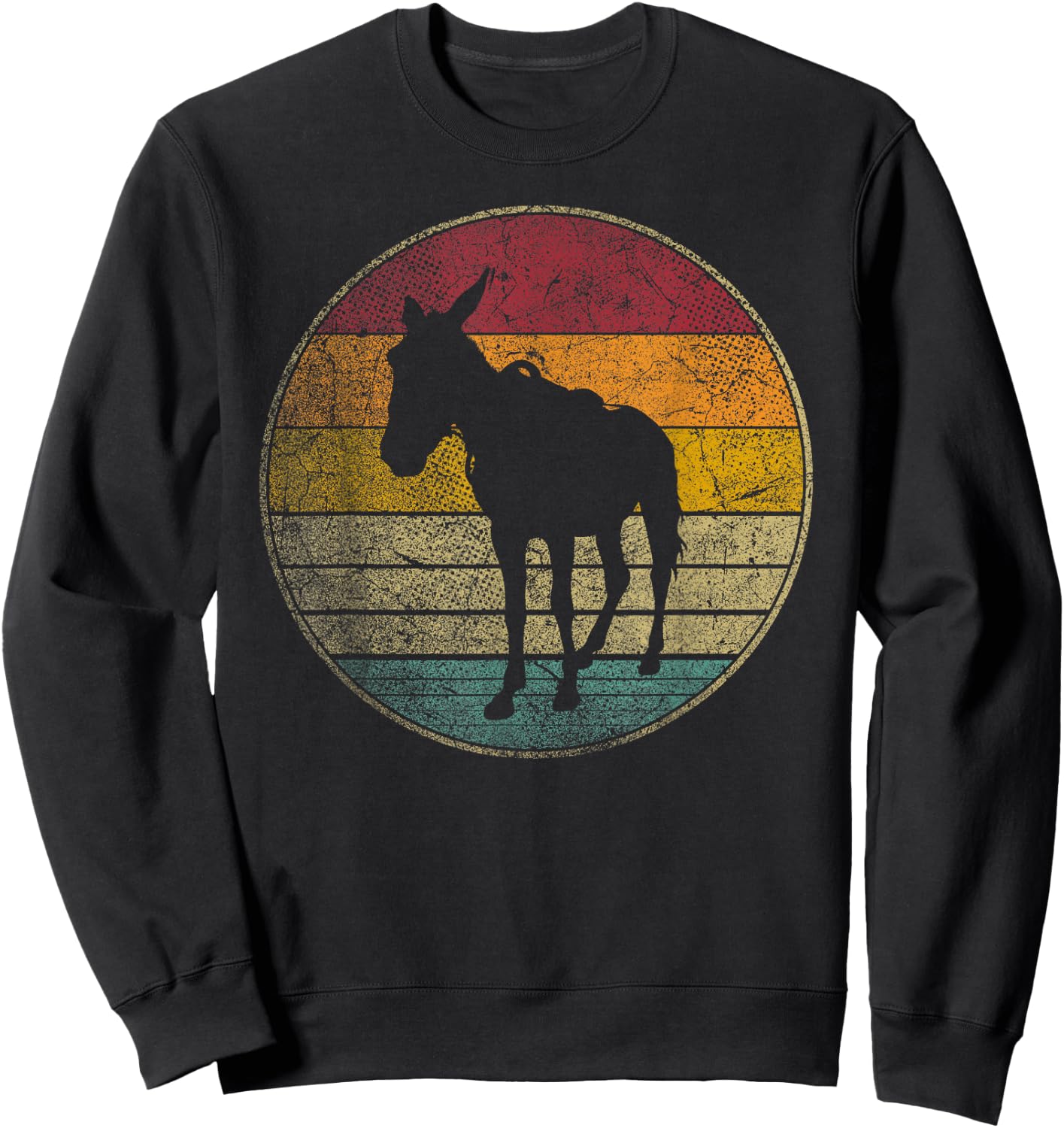 Donkey Mule Farm Western Vintage Retro Style 70s 80s 90s Sweatshirt - Sweatshirt | Black