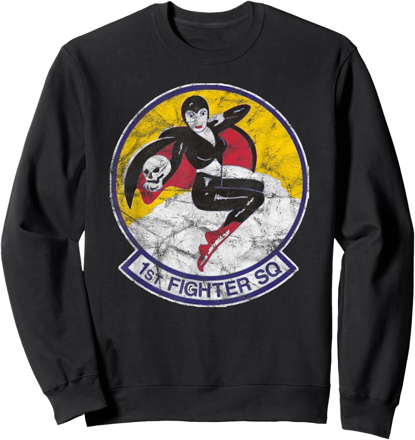 1st Fighter Squadron Vintage Patch Insignia Sweatshirt - Sweatshirt | Black