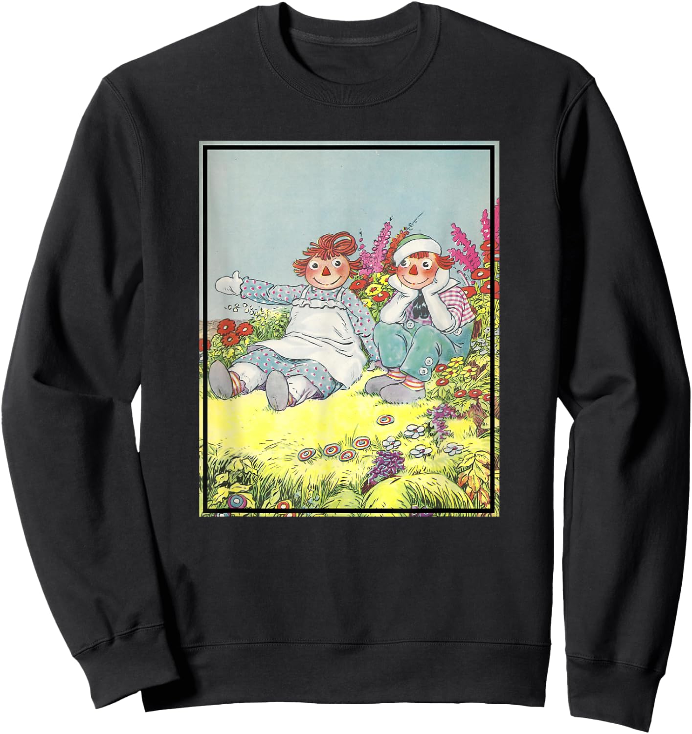 Children's Rag Doll Story Raggedy Ann & Andy (1928) , Small, Black Sweatshirt - Sweatshirt | Black