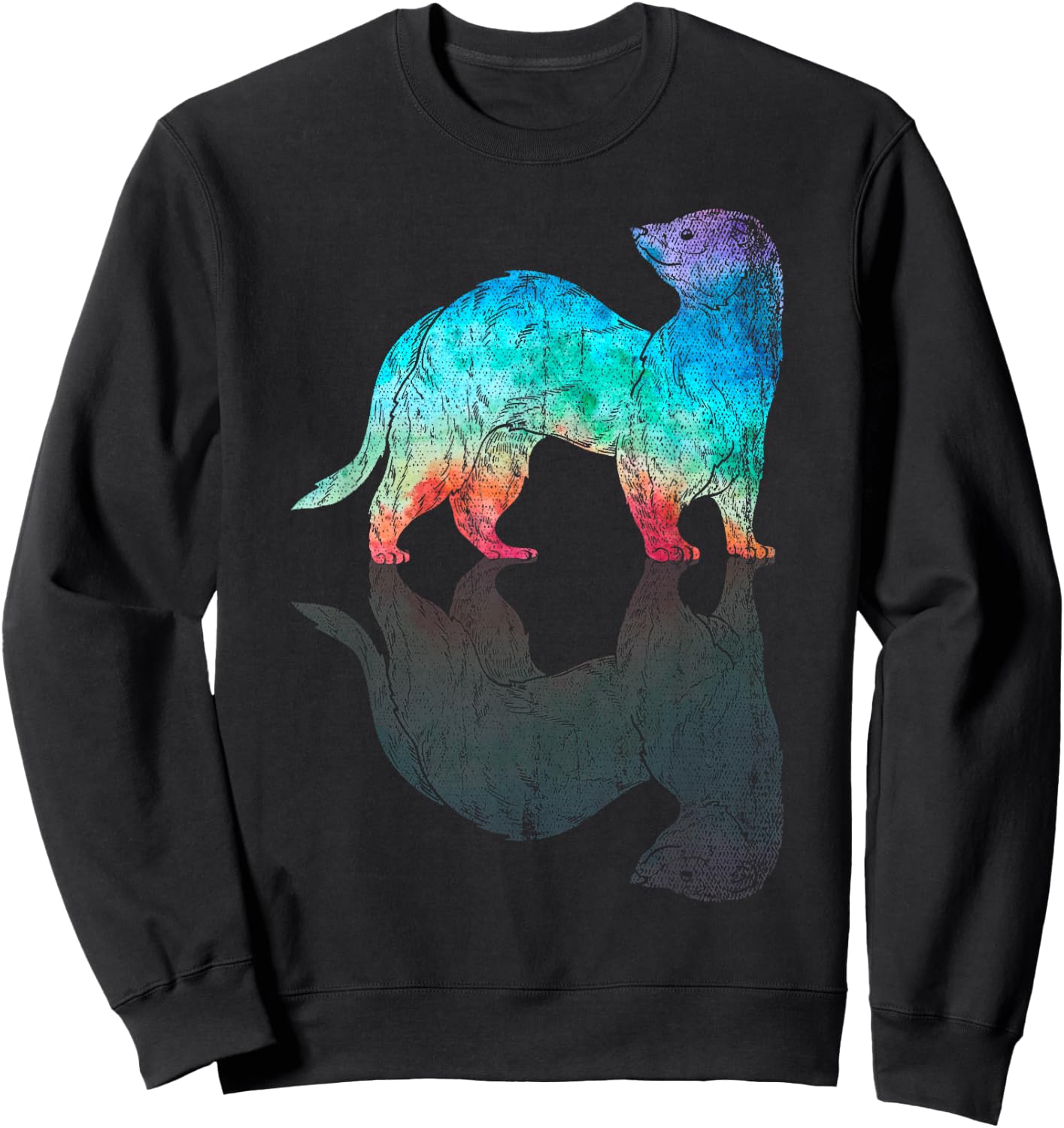 Colorful Pet Owner Animal Lover Rodent Ferret Sweatshirt - Sweatshirt | Black