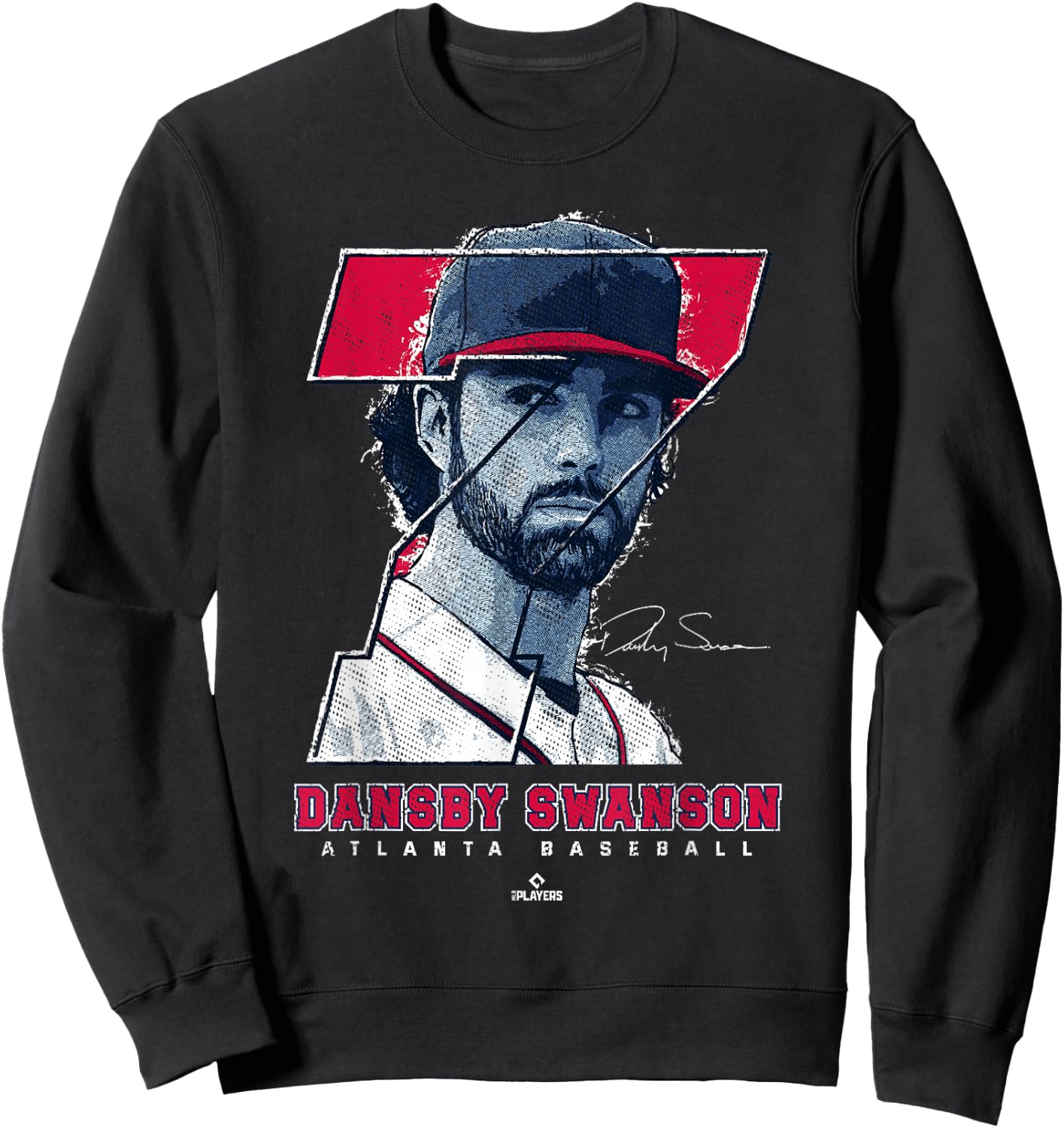 Dansby Swanson Silhouette Dans Atlanta MLBPA Sweatshirt - Sweatshirt | Black
