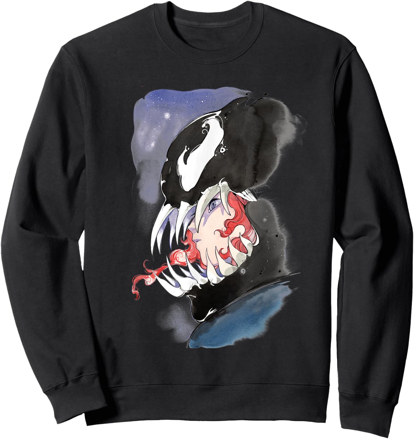 Marvel Comics Venom Symbiote Watercolor Profile Sweatshirt - Sweatshirt | Black