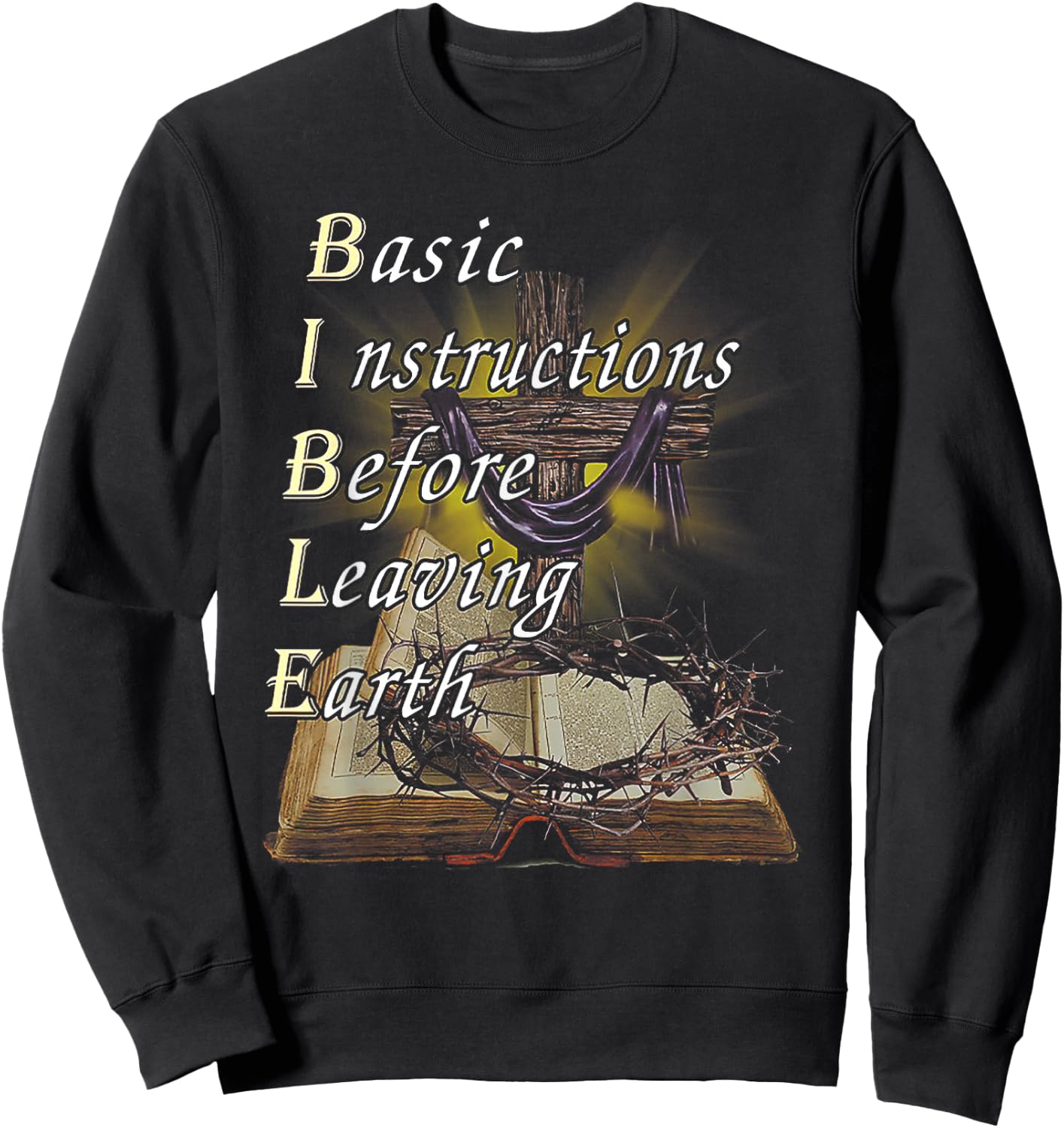 Basic Instructions Before Leaving Earth Sweatshirt - Sweatshirt | Black