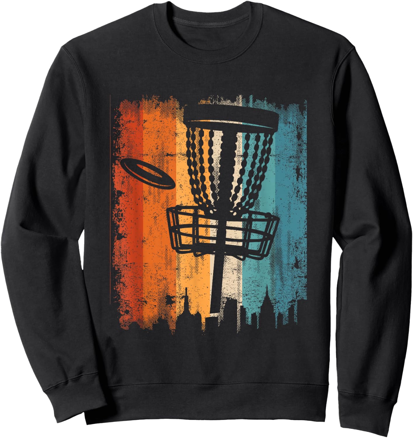 Disc Golf Clothing Retro Vintage Frisbee Sweatshirt - Sweatshirt | Black