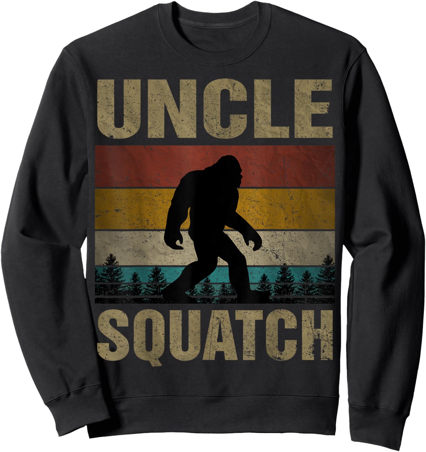 Uncle Squatch Bigfoot Uncle Sasquatch Yeti Family Matching Sweatshirt - Sweatshirt | Black