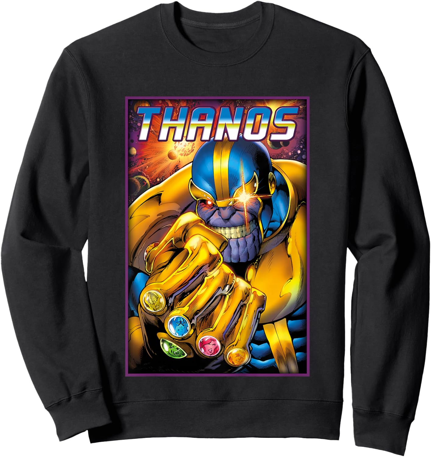 Kids Marvel Thanos Infinity Gems Comic Kids Graphic Sweatshirt - Sweatshirt | Black