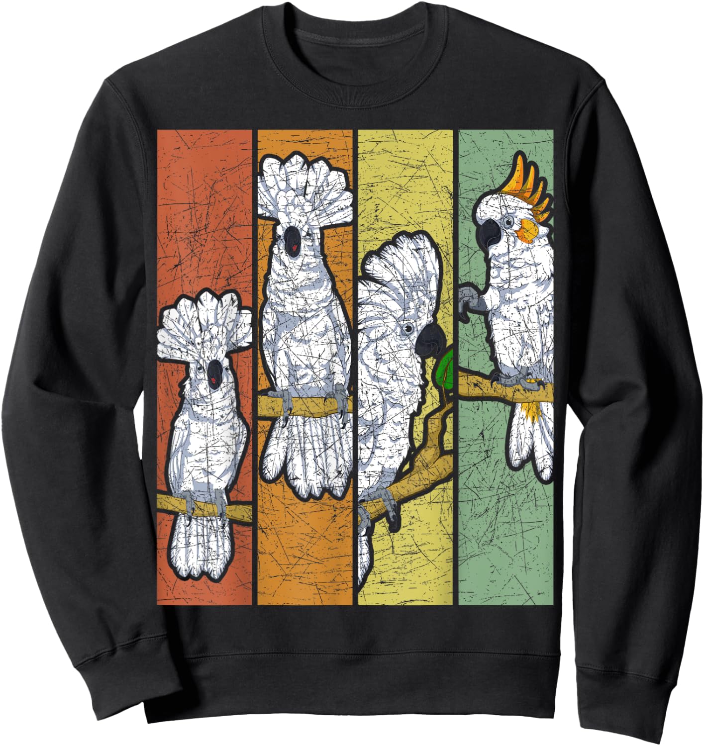 Retro Cockatoo Black Sweatshirt - Sweatshirt | Black