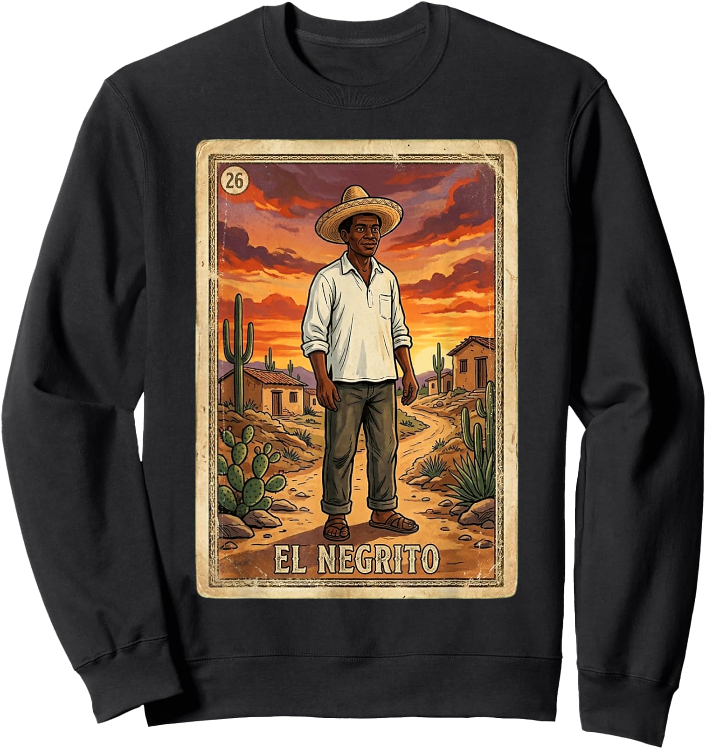 Traditional Mexican Card Game N.26 El negrito Sweatshirt - Sweatshirt | Black
