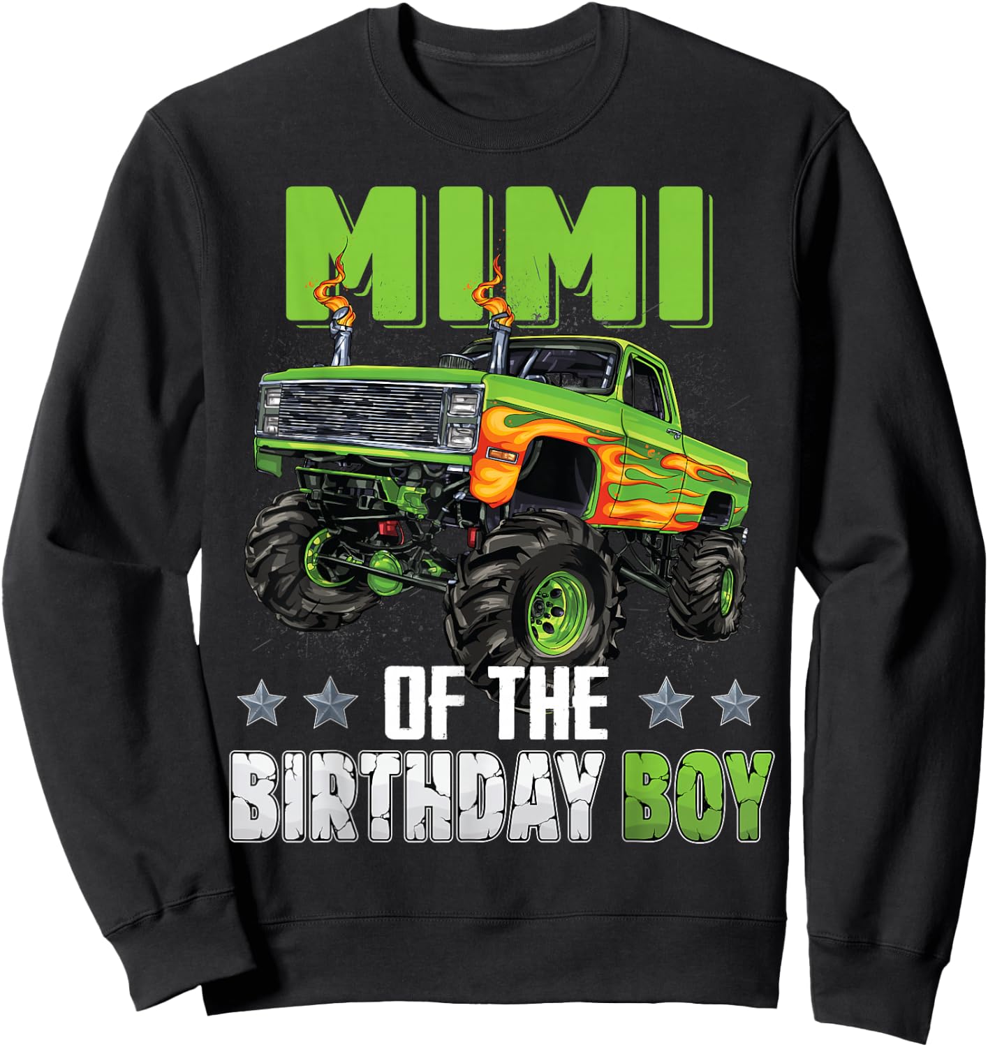 Mimi of Birthday Boy Monster Truck Car Family Matching Nana Sweatshirt - Sweatshirt | Black