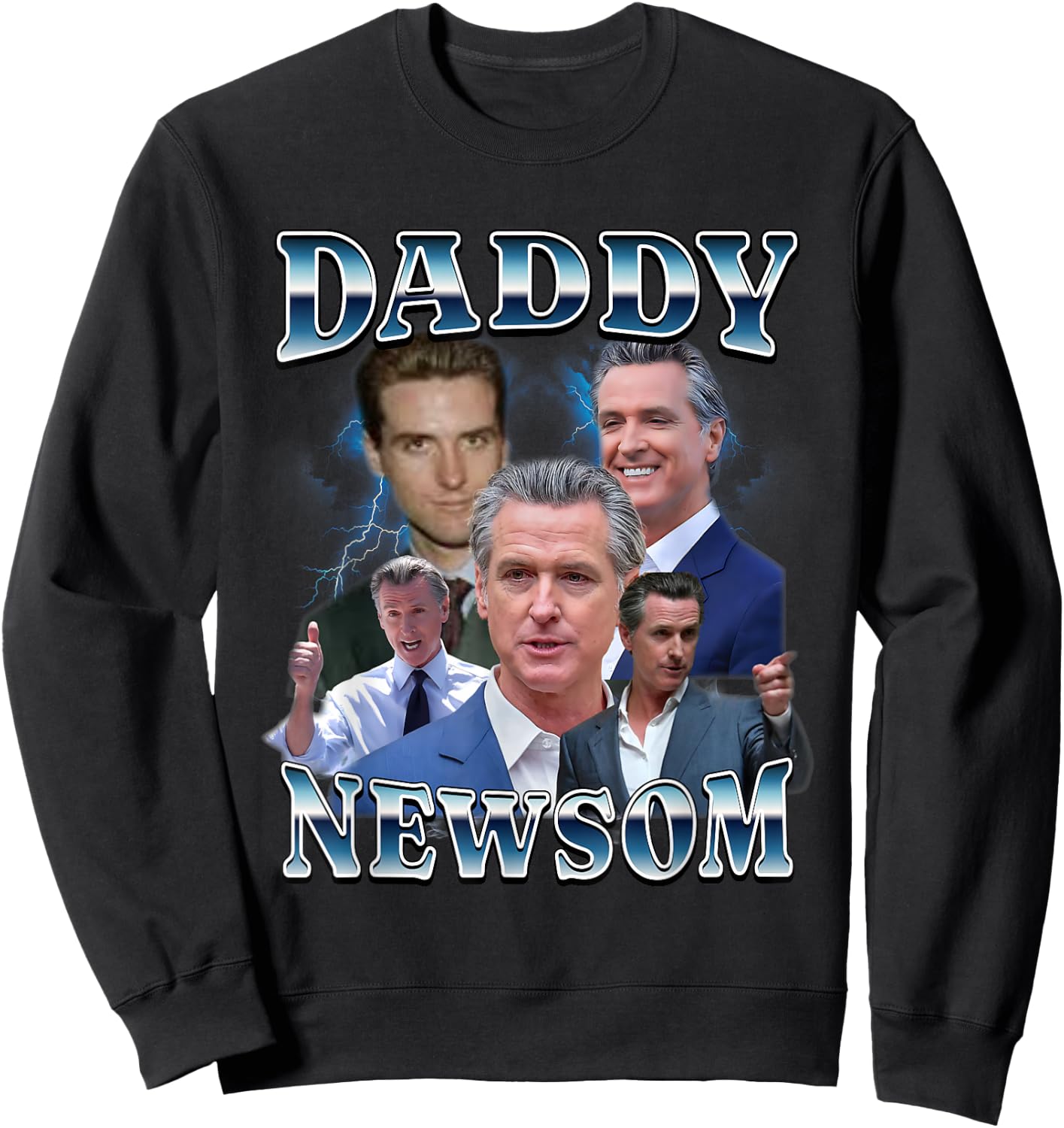 Daddy Newsom for President 2028 Bootleg California Support Sweatshirt - Sweatshirt | Black