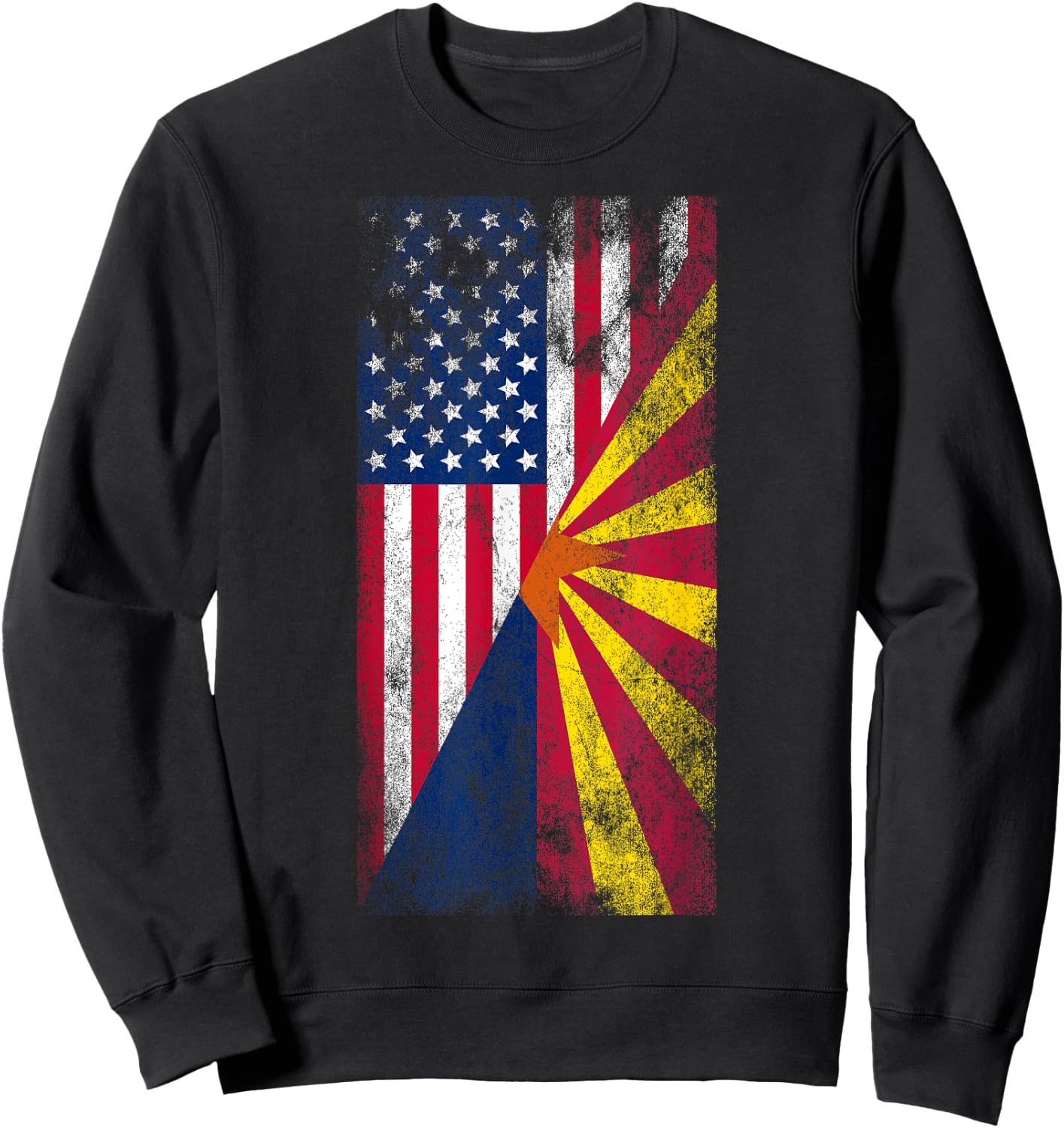 Irreverent USA & Arizona Flags - American Arizonan Sweatshirt - Sweatshirt | Black