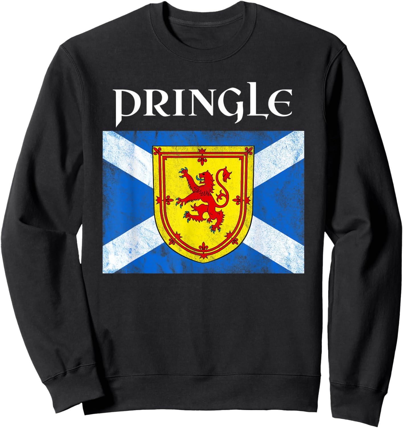 Pringle Clan Scottish Name Scotland Flag Sweatshirt - Sweatshirt | Black