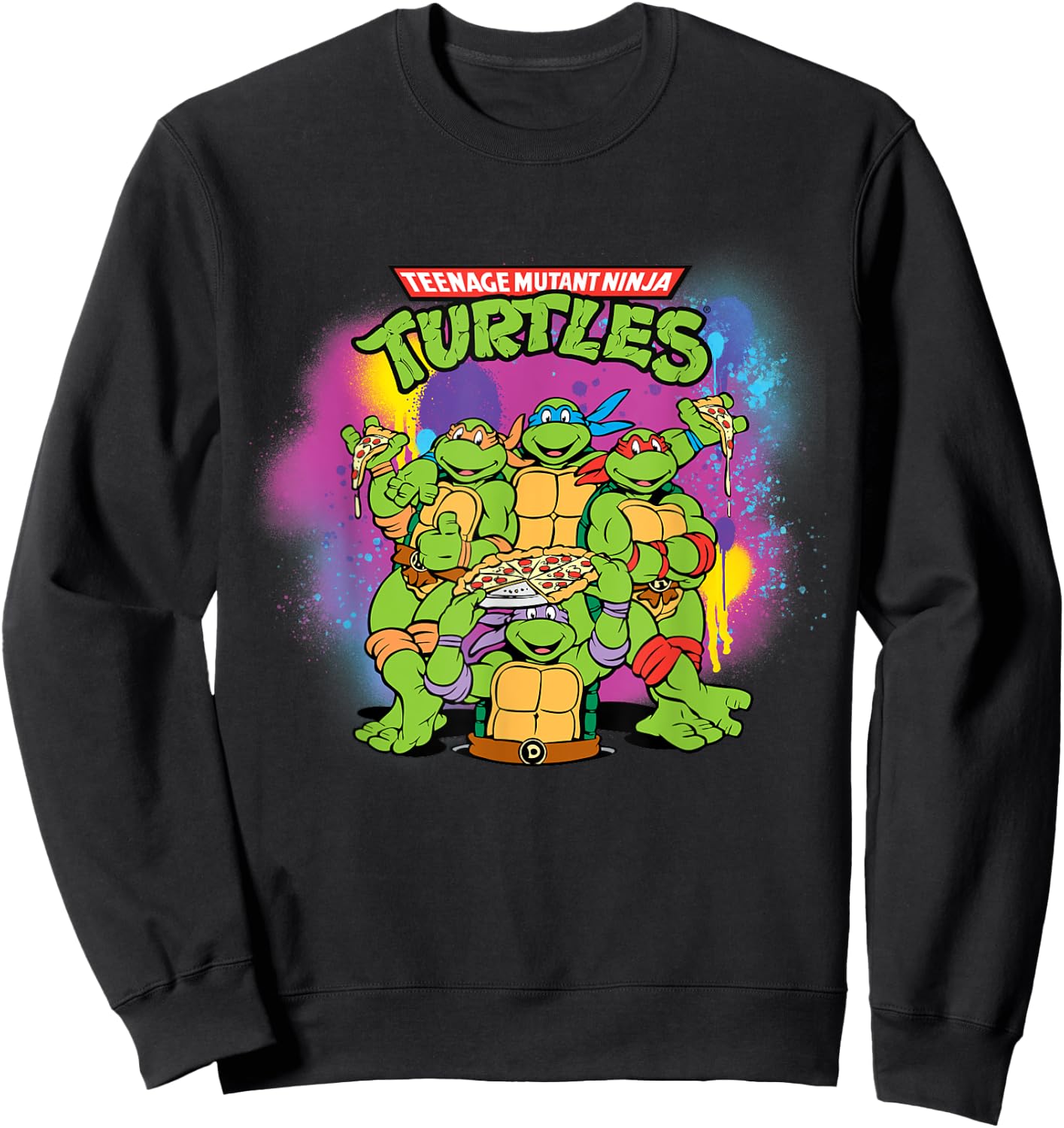 Mademark x Teenage Mutant Ninja Turtles - Original Teenage Mutant Ninja Turtles Colorful Painted Sweatshirt - Sweatshirt | Black