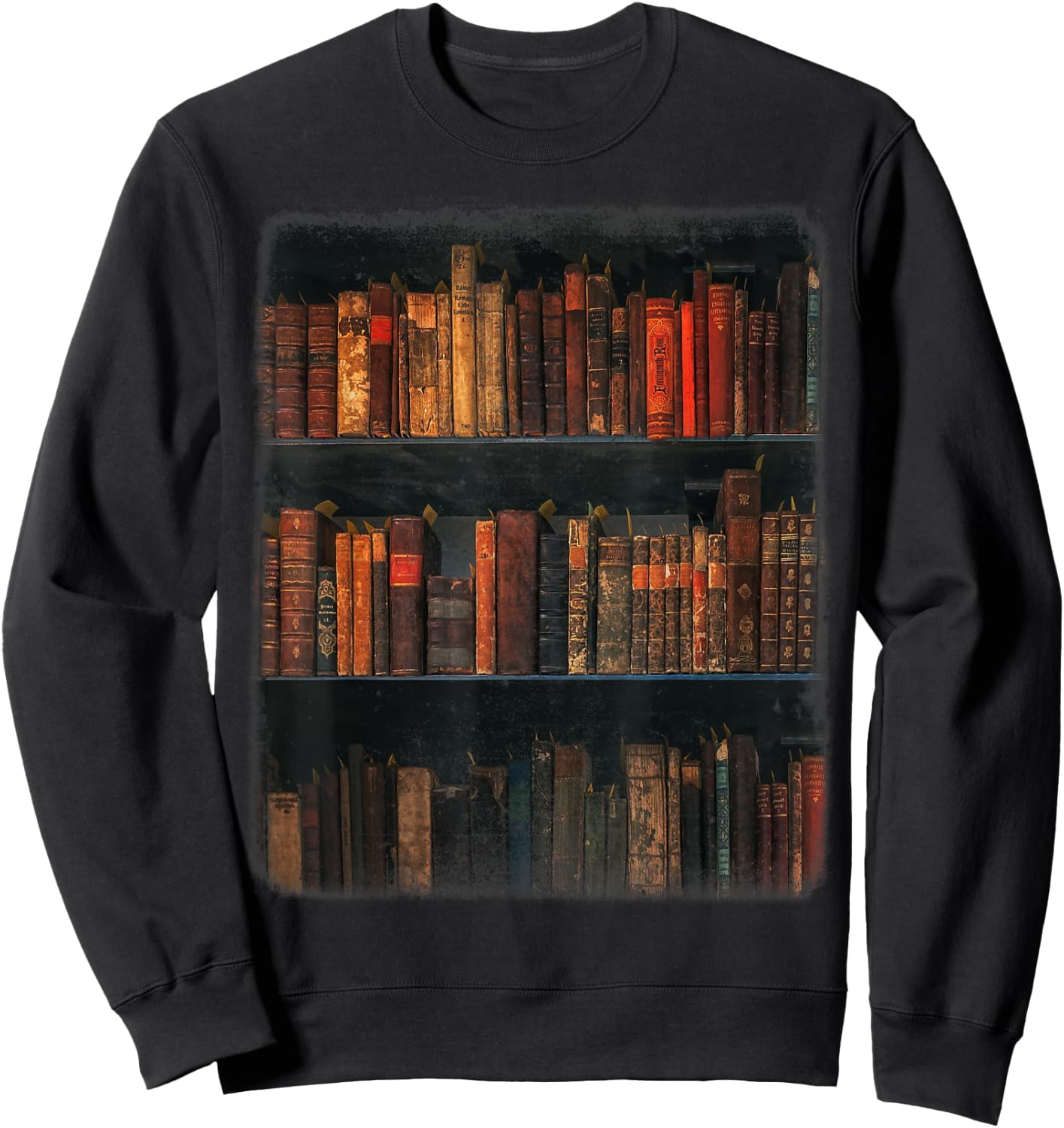 Old Books on Vintage Bookshelves Dark Academia Aesthetic Sweatshirt - Sweatshirt | Black