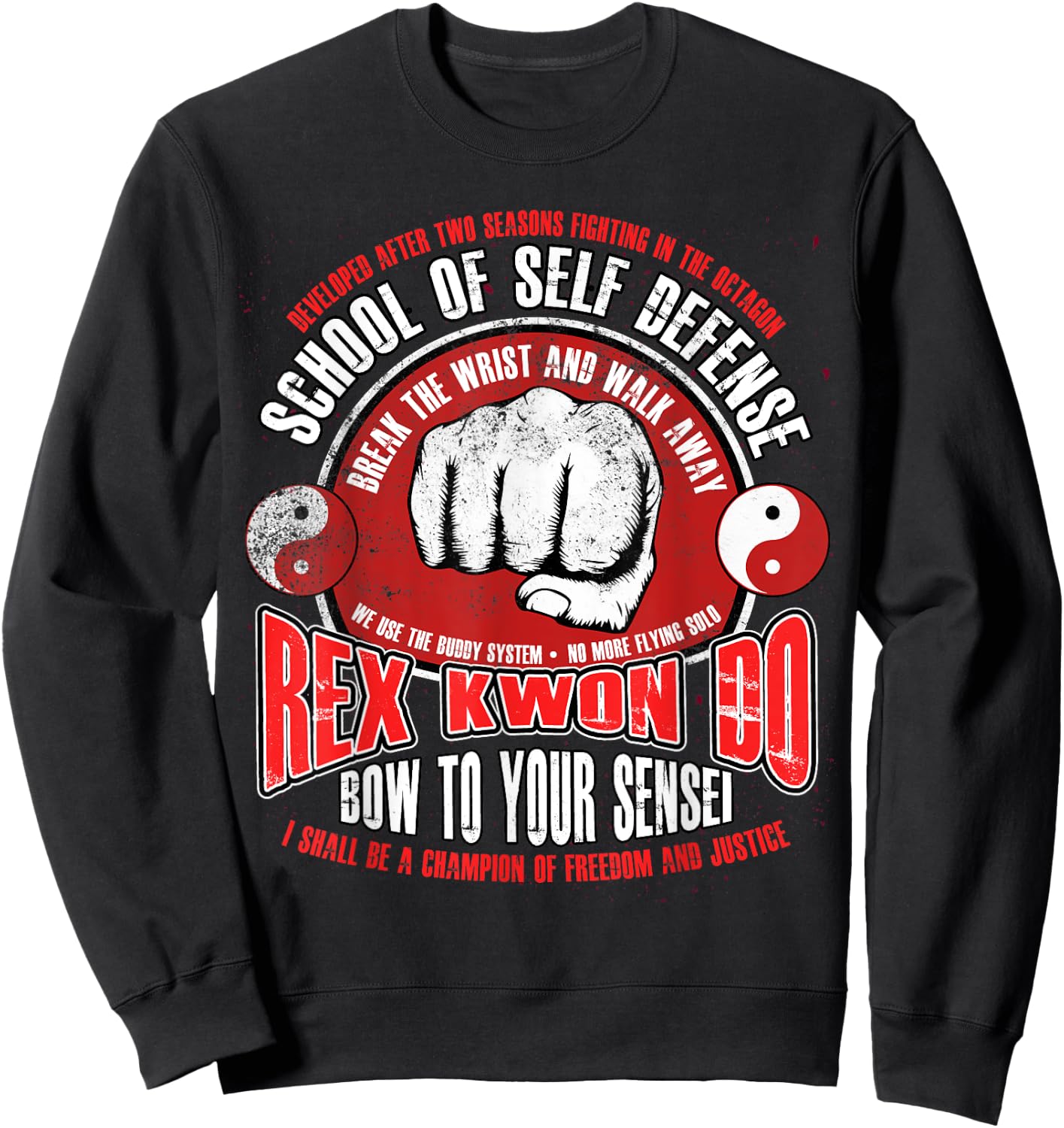 Rex Kwon Do Funny Karate Martial Arts Retro Sweatshirt - Sweatshirt | Black