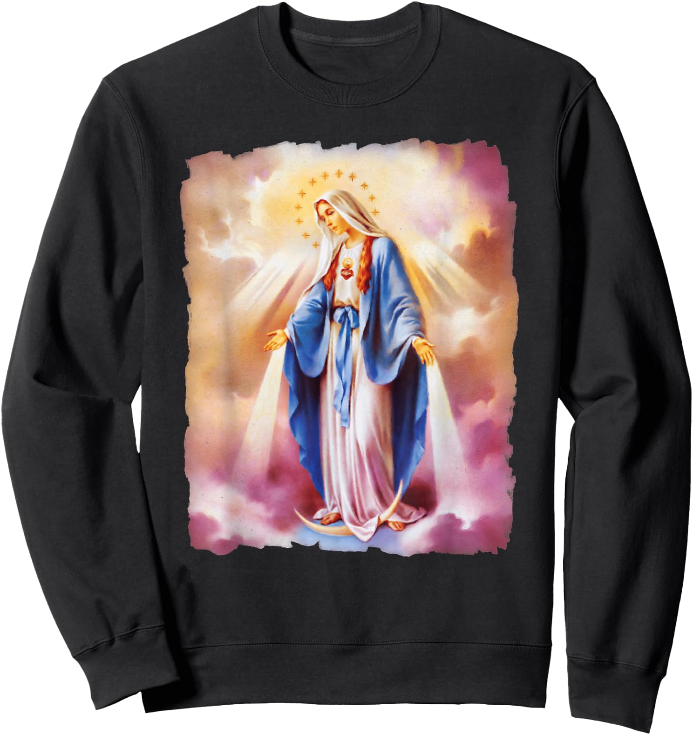 Virgin Mary Catholic Regina Maria Sweatshirt - Sweatshirt | Black