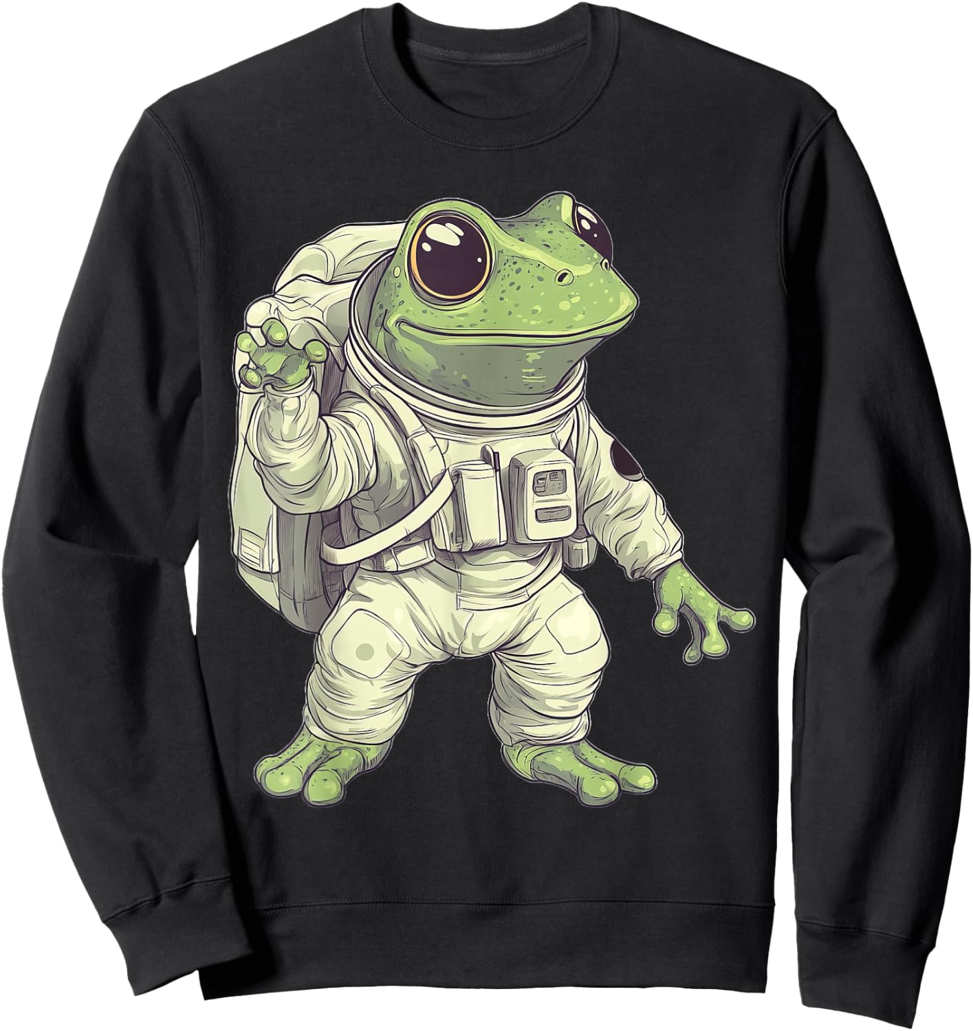 Frog Astronaut Space Sweatshirt - Sweatshirt | Black