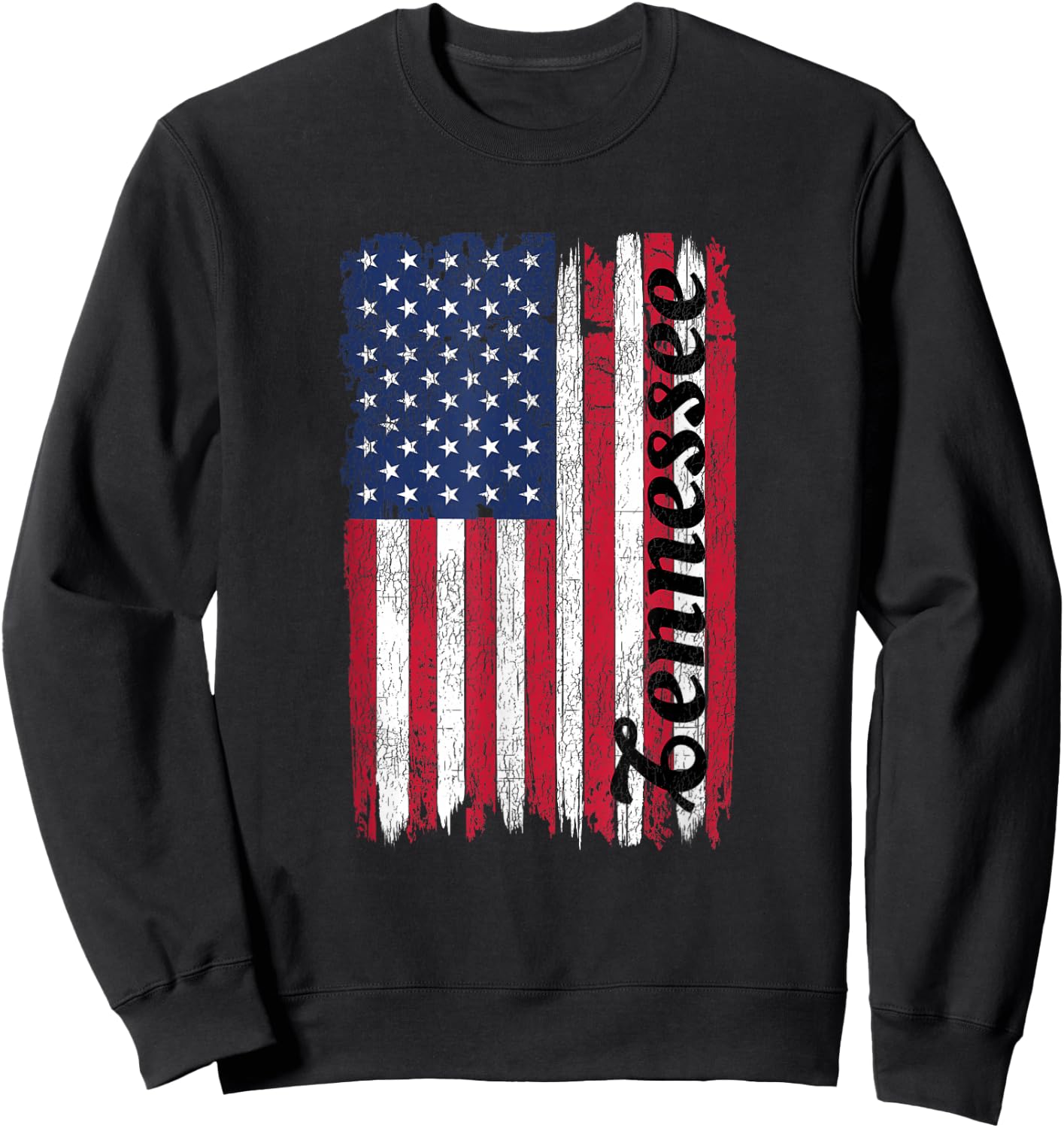 Tennessee TN American Flag Patriotic Tennessee Sweatshirt - Sweatshirt | Black