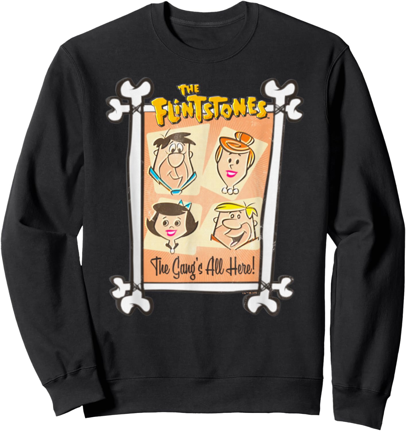 The Flintstones Fred Wilma The Gang's All Here Sweatshirt - Sweatshirt | Black
