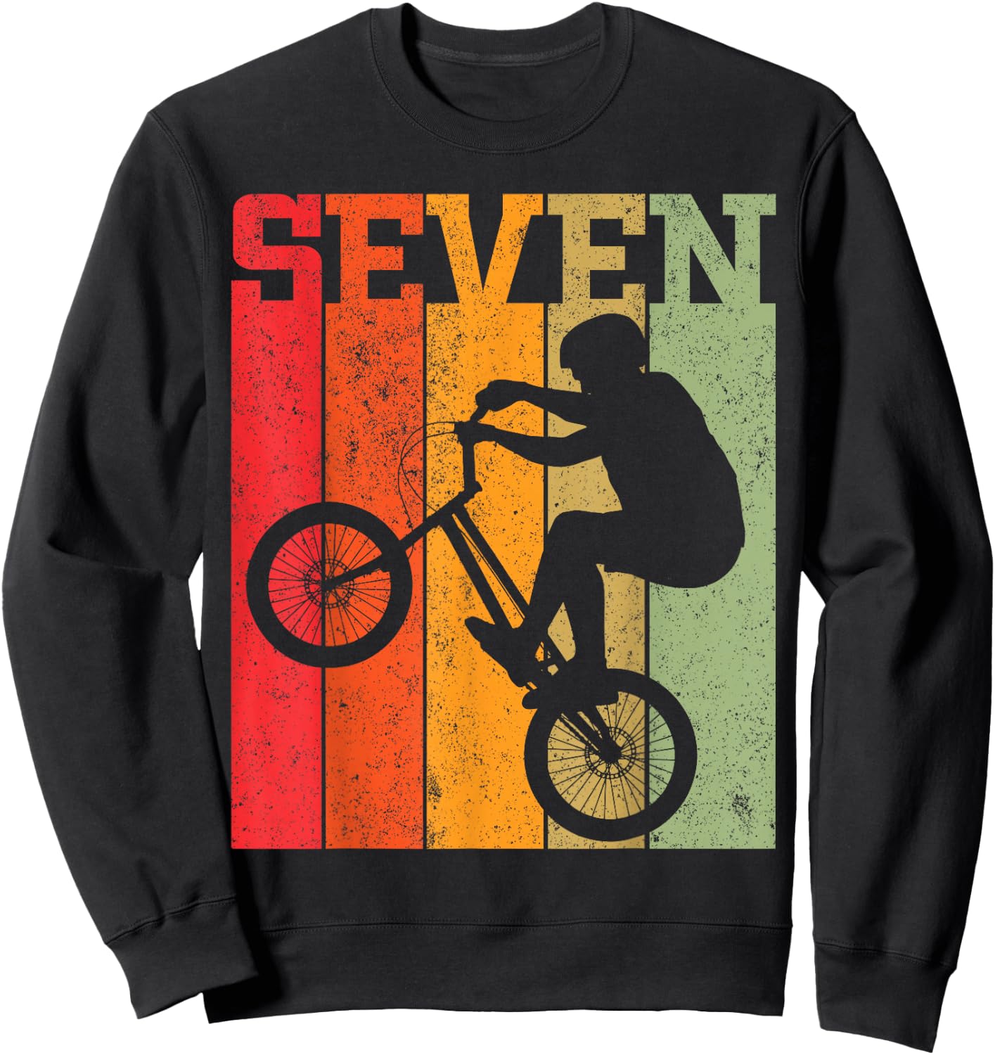 7th Birthday Boys 7 Year Old Seven BMX Bike racing bicycle Sweatshirt - Sweatshirt | Black