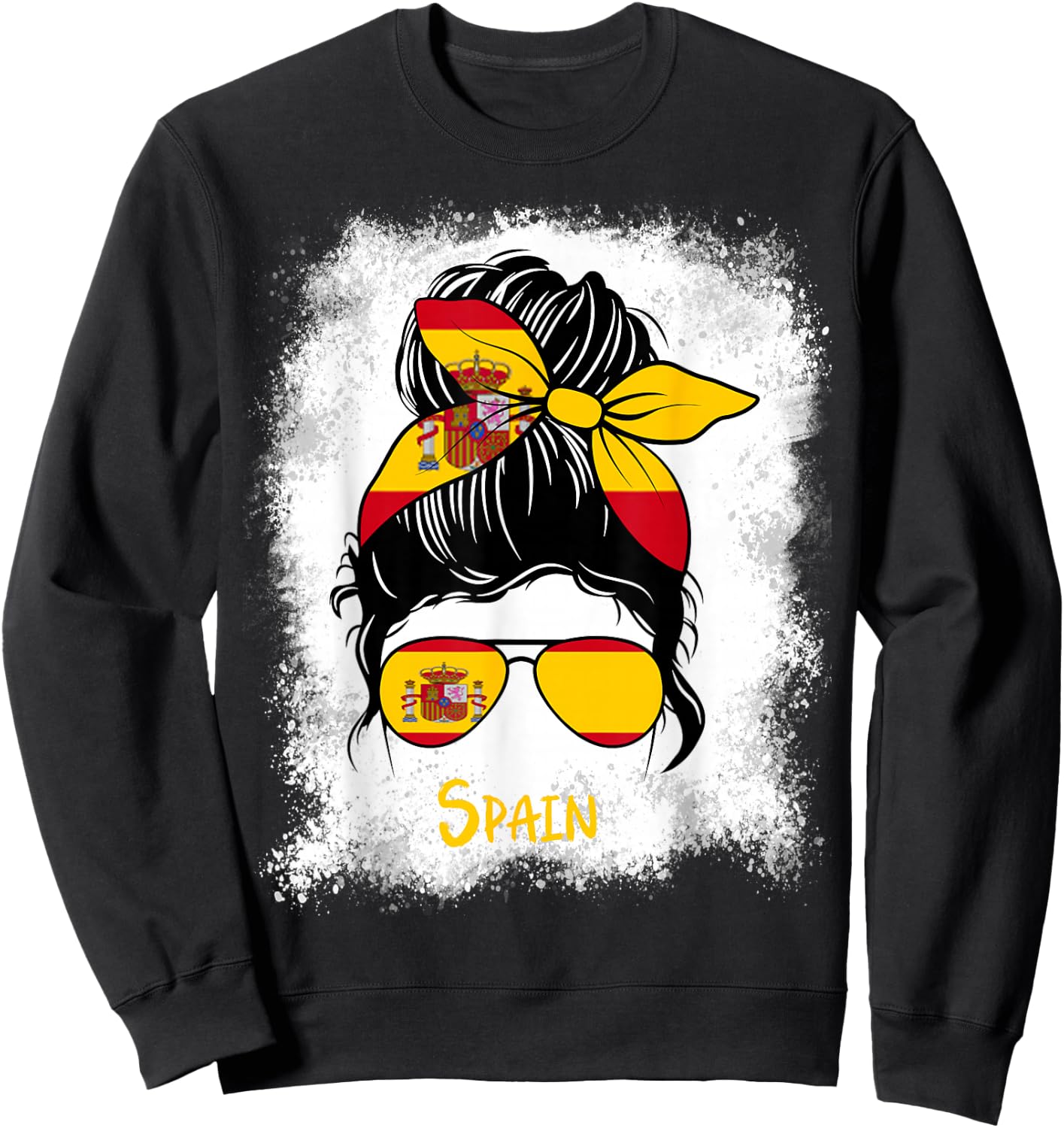 España Bleached Spain Spanish Girl Woman Sweatshirt - Sweatshirt | Black