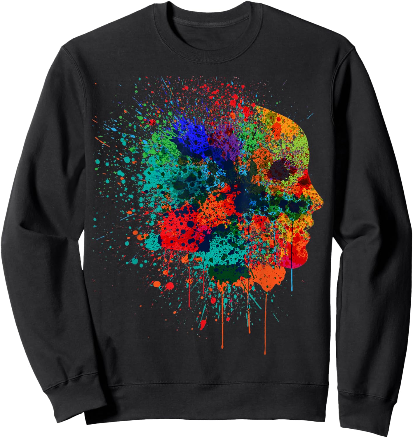 Pretty Fall Color Paint Splatter Women Men Kids Sweatshirt - Sweatshirt | Black