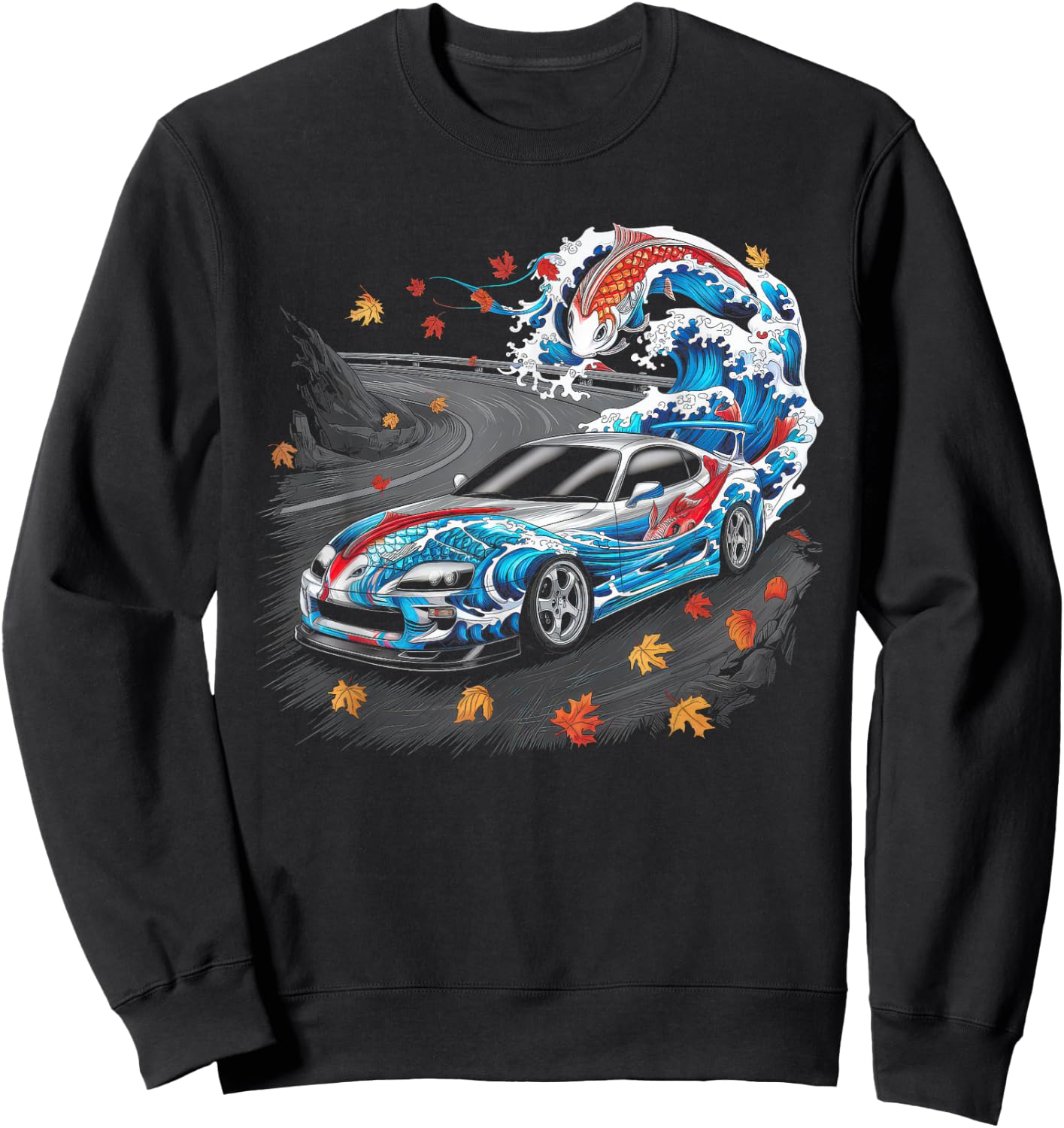 Japanese Car Men JDM Japan Street Racing Streetwear Sweatshirt - Sweatshirt | Black
