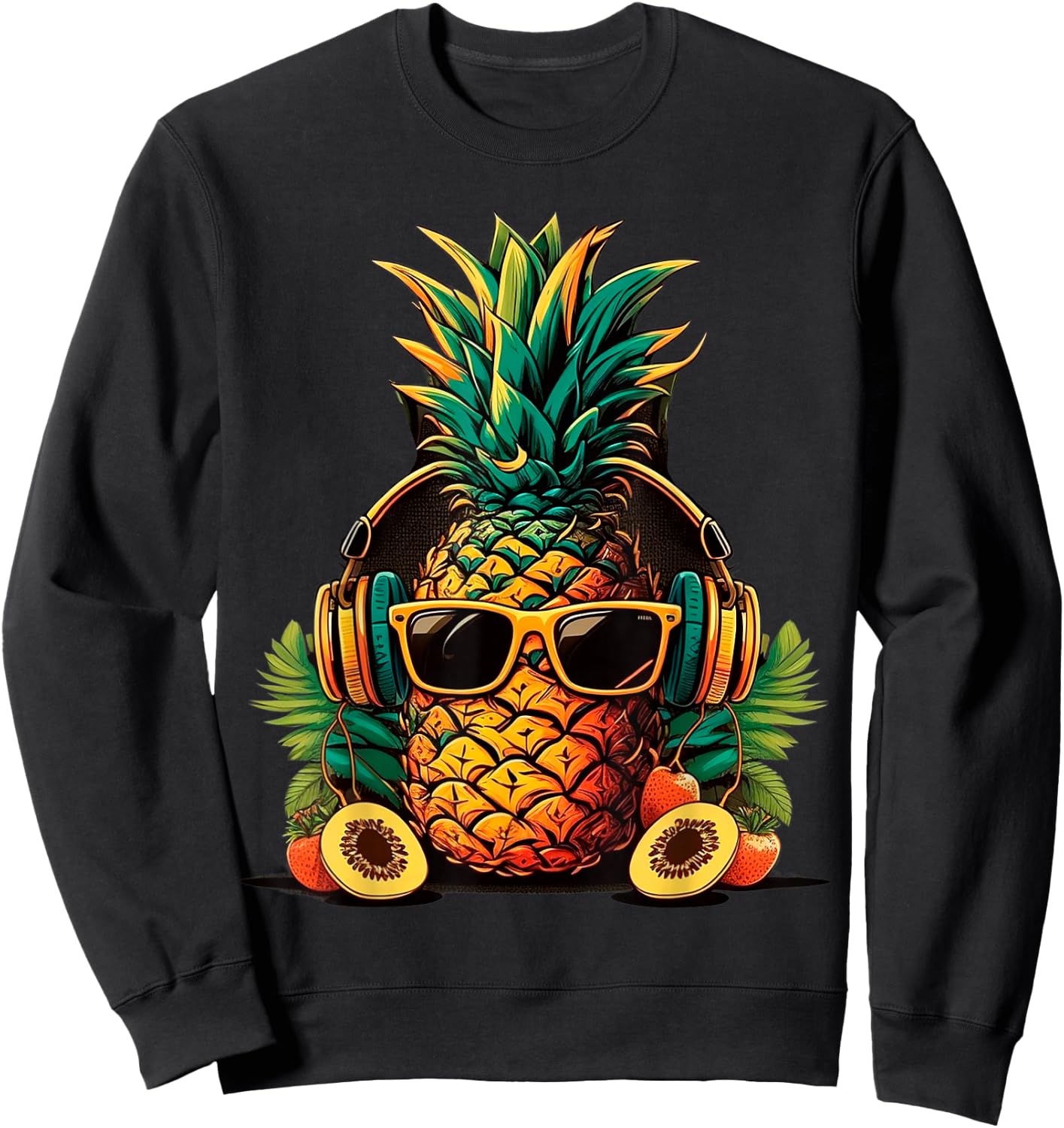 Pineapple With Sunglasses Hawaii Hawaii Men Women Kids Sweatshirt - Sweatshirt | Black