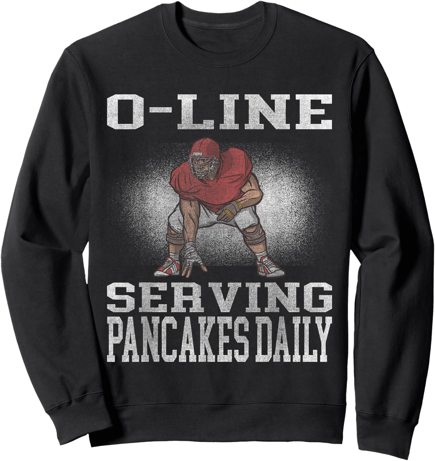 Football Lineman Serving Pancakes Offensive LIne Sweatshirt - Sweatshirt | Black