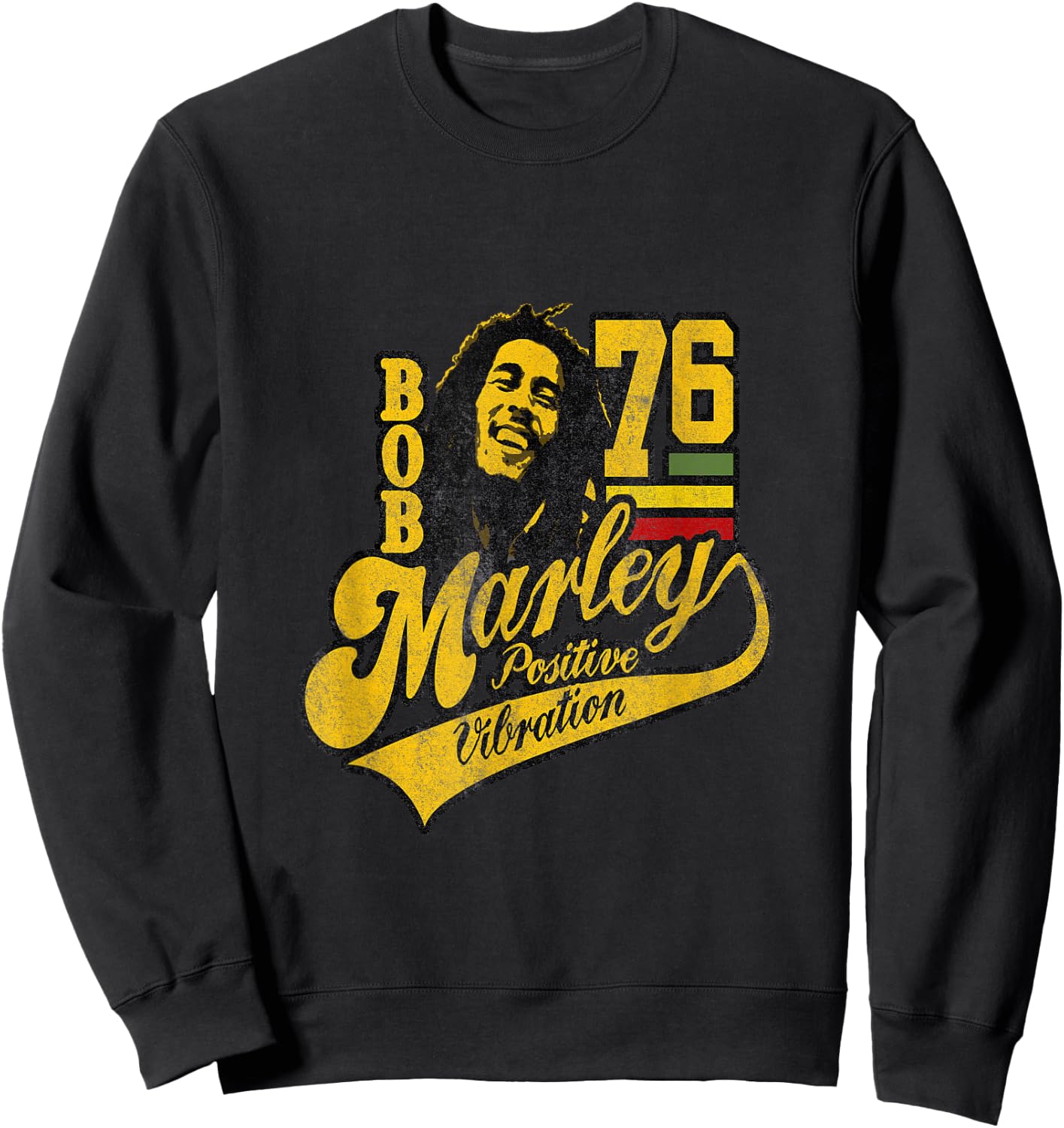 Bob Marley Positive Vibrations Soccer Sweatshirt - Sweatshirt | Black