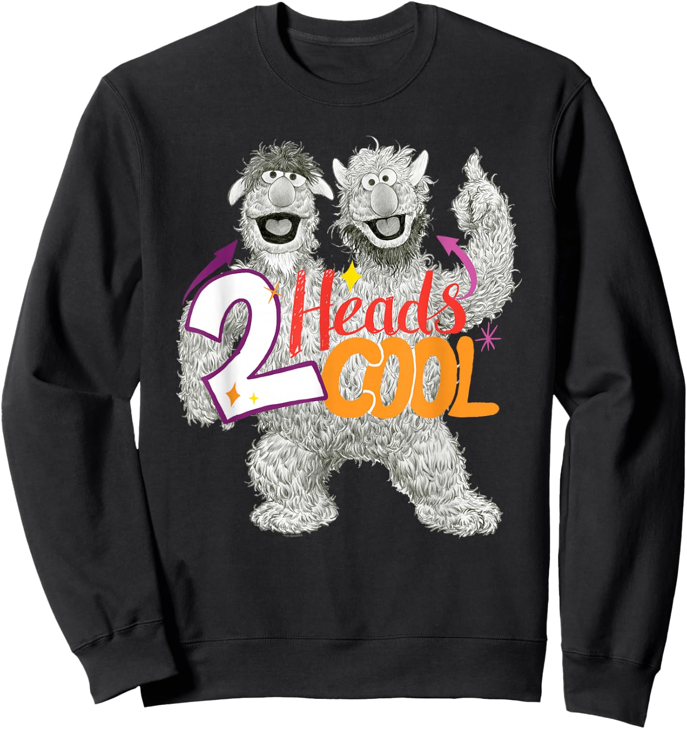 Sesame Street Two-Headed Monster 2 Heads Cool Sweatshirt - Sweatshirt | Black
