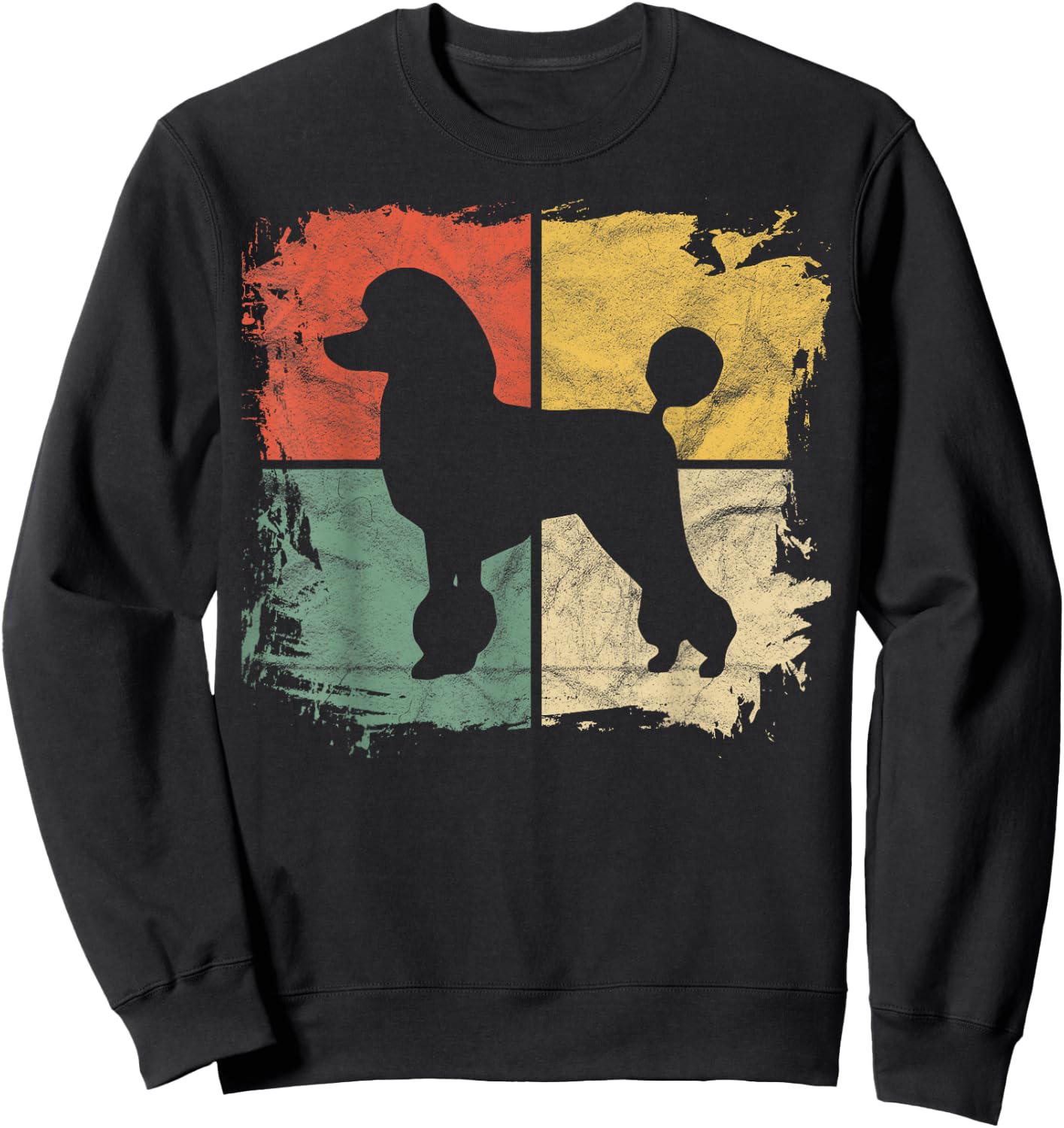 Square Retro Poodle Owner Gift Dog Poodle Dad Mom Women Girls Kids Sweatshirt - Sweatshirt | Black