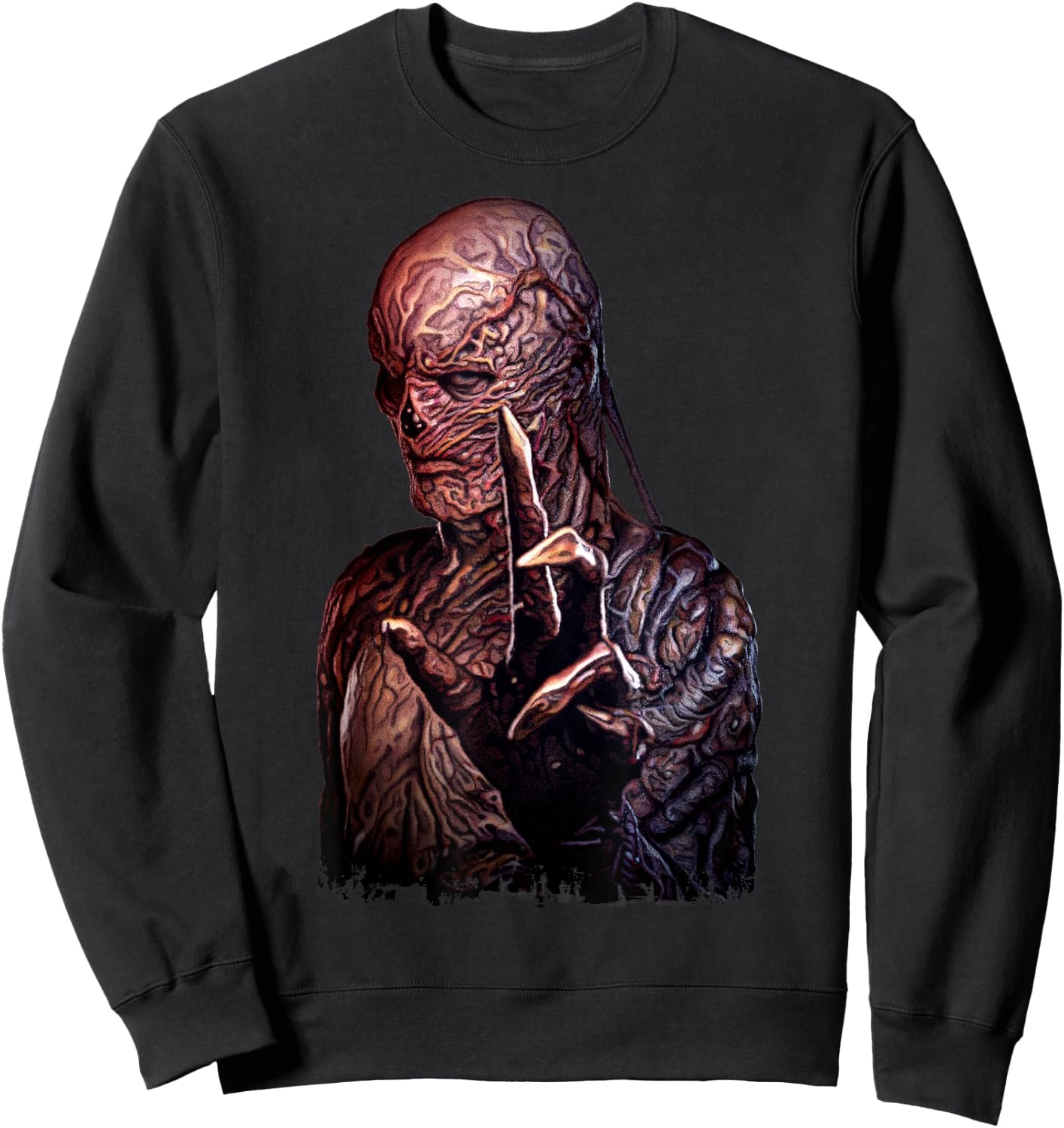 Stranger Things 4 Vecna Hand Reaching Portrait Sweatshirt - Sweatshirt | Black