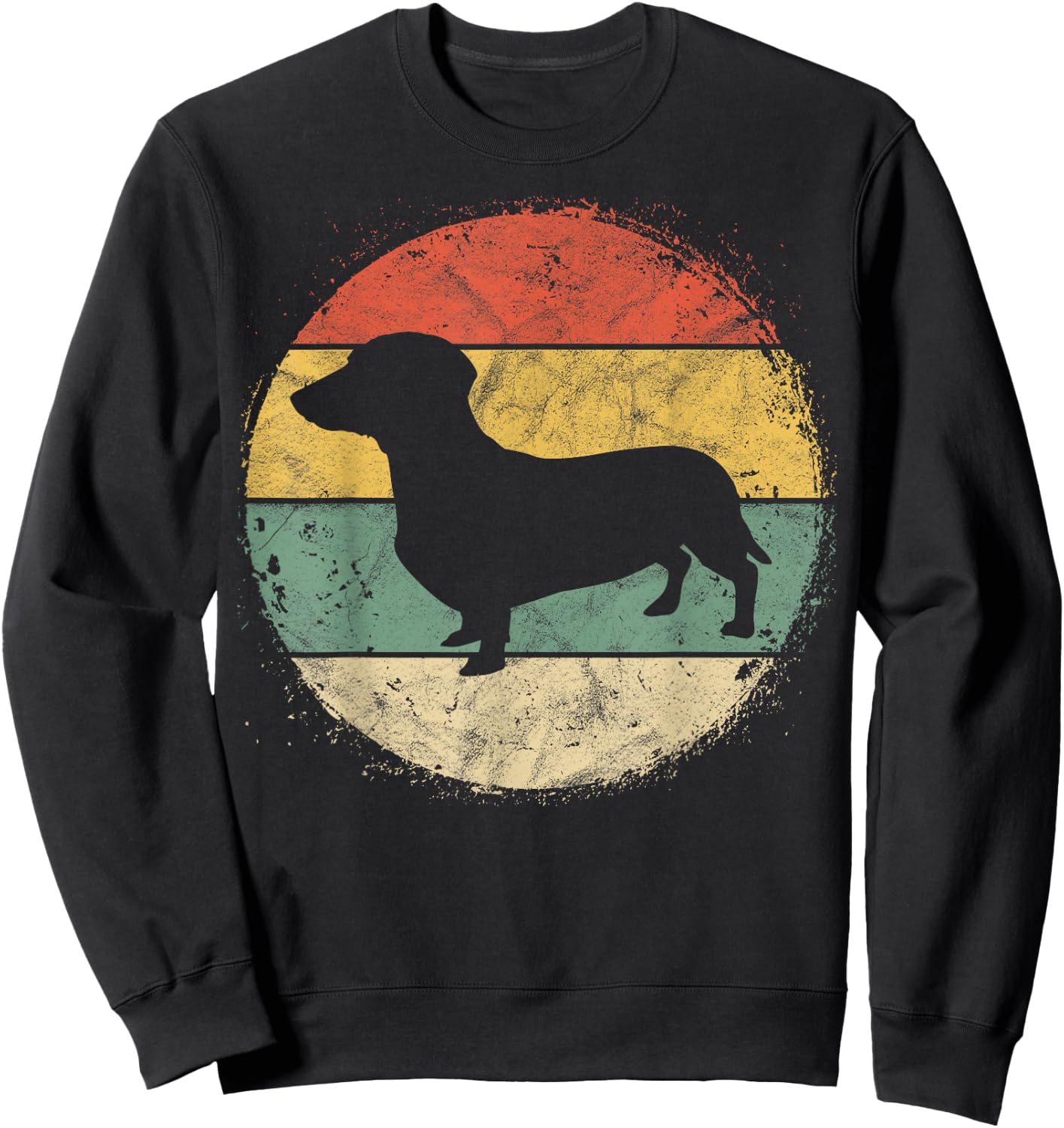 Circular Retro Dachshund Owner Gift Doxie Parents Dog Mom Men Women Girls Kids Sweatshirt - Sweatshirt | Black