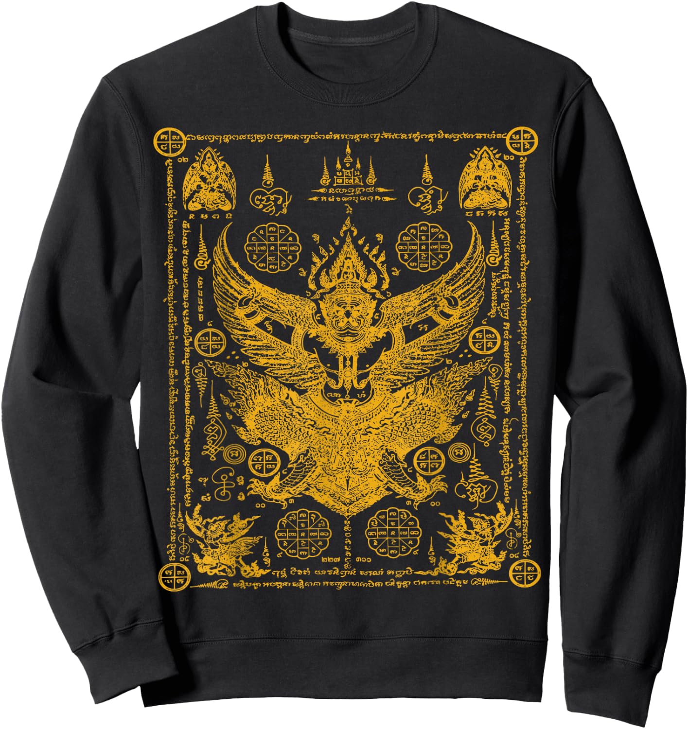 Thailand Sak Yant Tattoo Magical Thai Tattoos Thailand Gift Sweatshirt - Sweatshirt | Black