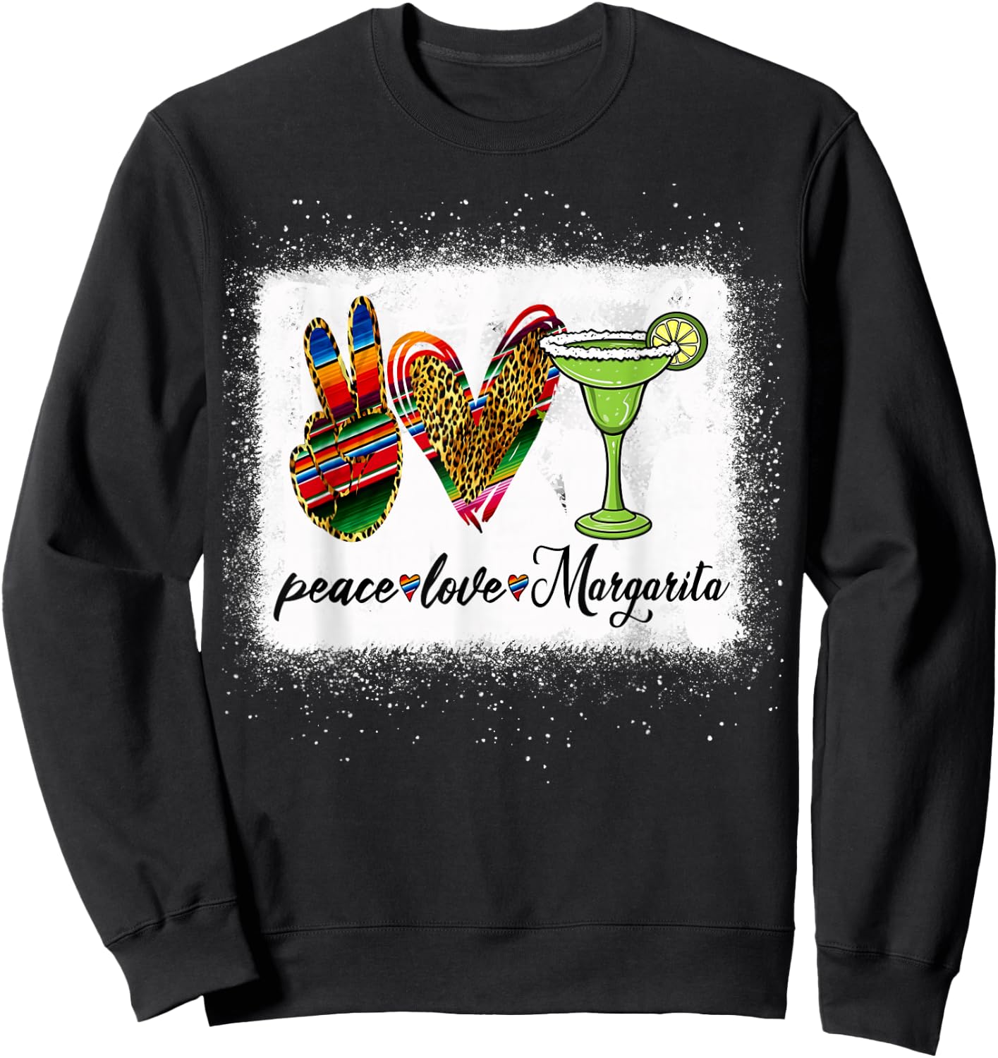 Peace Love Margarita Shirt Feelin' Salty Margarita Drinking Sweatshirt - Sweatshirt | Black
