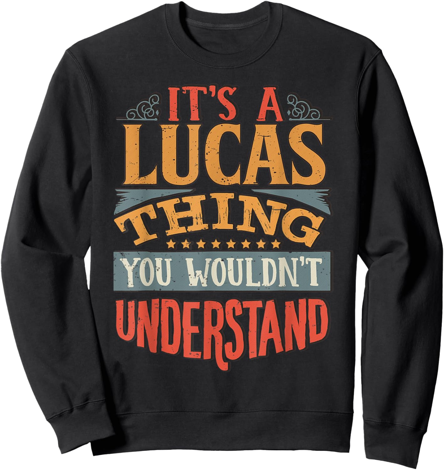 Lucas Name Sweatshirt - Sweatshirt | Black