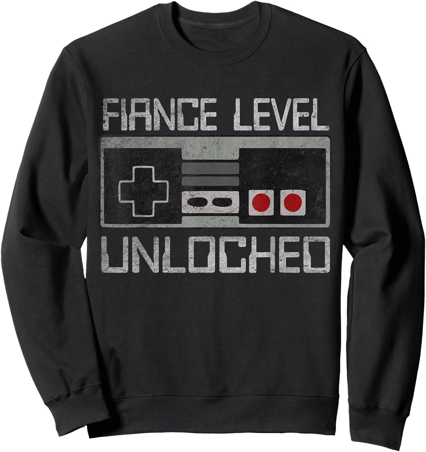 Leveled Up To Fiance Level Unlocked Newly Just Engaged Gamer Sweatshirt - Sweatshirt | Black