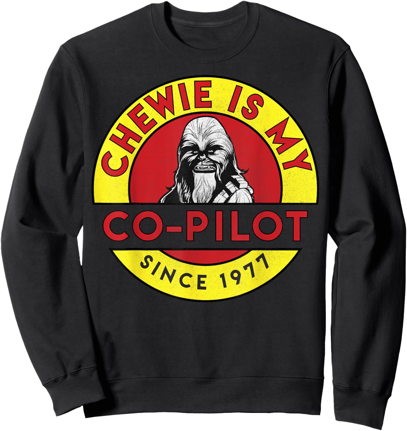 Star Wars Chewie Is My Co-Pilot Circle Graphic Sweatshirt - Sweatshirt | Black