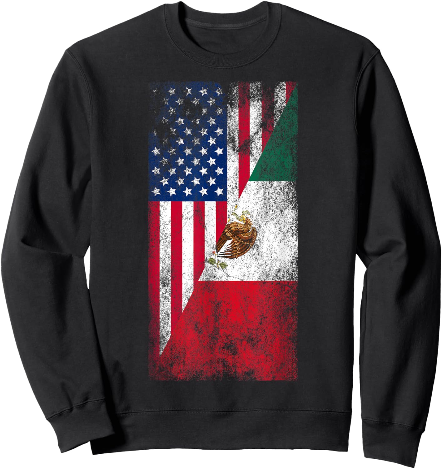 USA & Mexico Flags - United States of America, Mexican Sweatshirt - Sweatshirt | Black