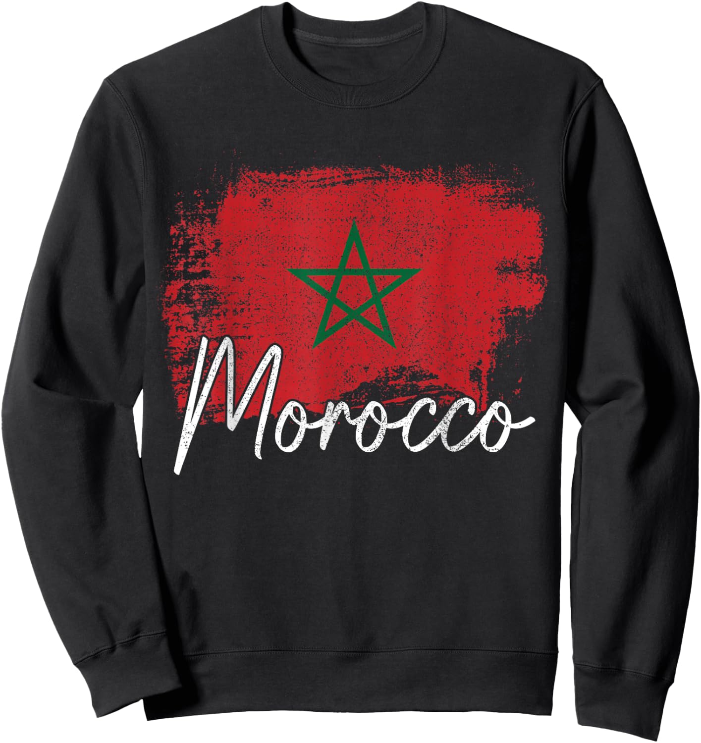 Morocco Vintage Flag Moroccan African Sweatshirt - Sweatshirt | Black