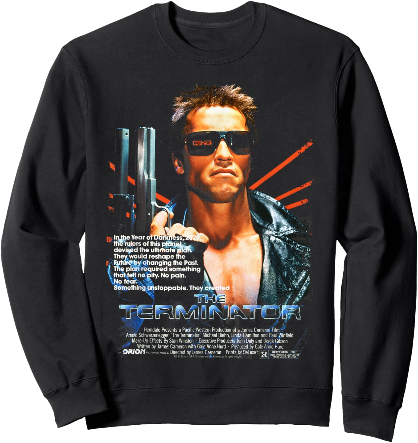 The Terminator Poster Movie Retro Sci-Fi Time Traveler Gamer Sweatshirt - Sweatshirt | Black