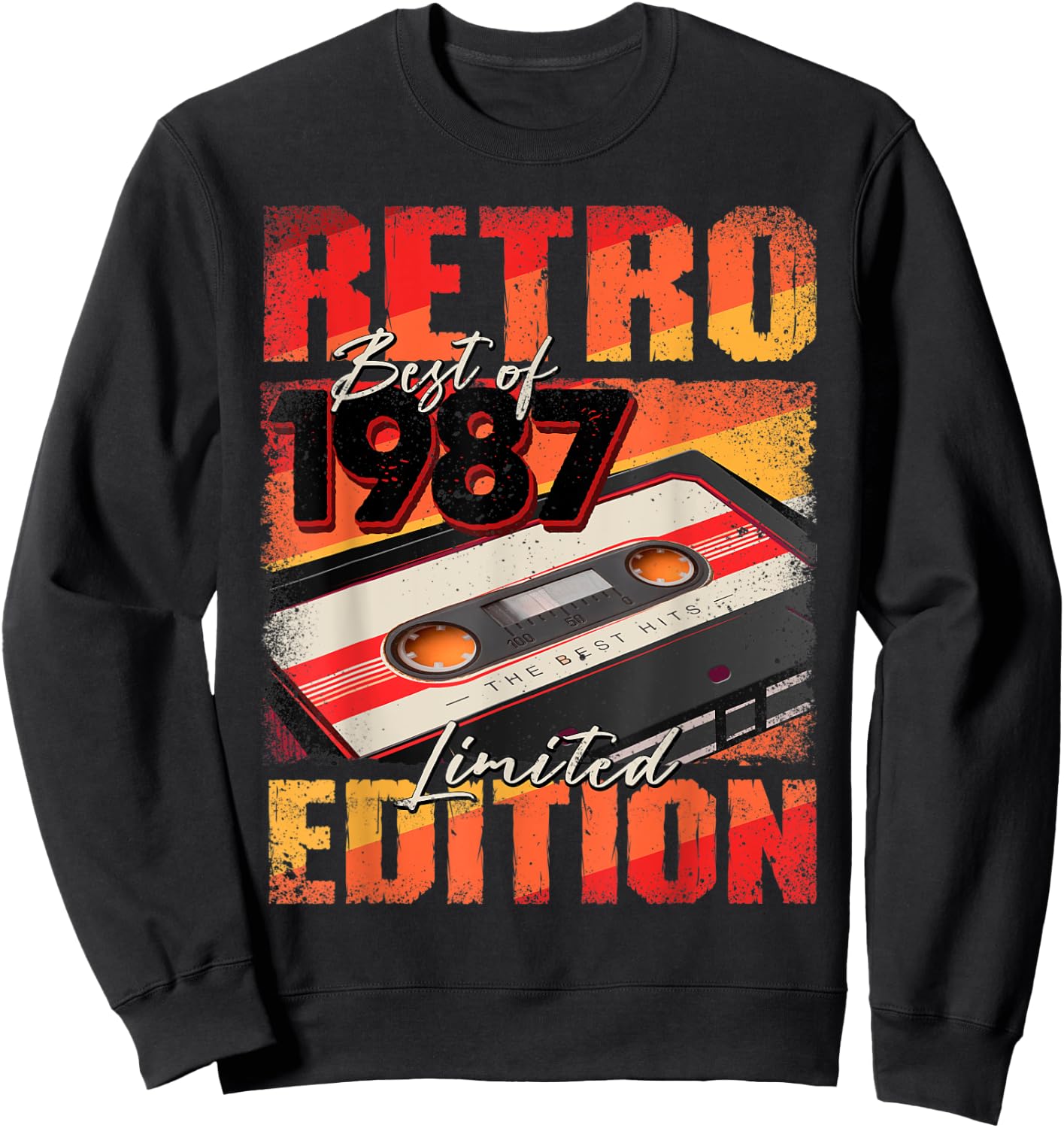 Vintage 1987 Best Of 1987 Cassette Tape 35th Birthday Sweatshirt - Sweatshirt | Black